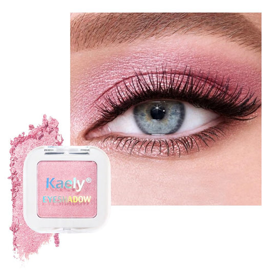 Kaely Pressed Single Eyeshadow Makeup, Pink Shimmer Highly Pigmented Monochrome Eye Shadow Palette, Waterproof Neutral Powder Mini Eyeshadow, sombras para ojos, Lightweight Blendable, 11