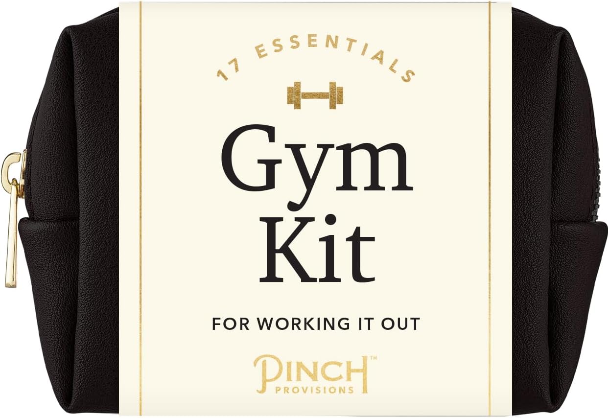 Pinch Provisions Gym Kit, includes 15 Personal Care Essentials for Wellness & Beauty, Perfect for Gifts, Gym Bags, Duffle Bags & Lockers (Black)