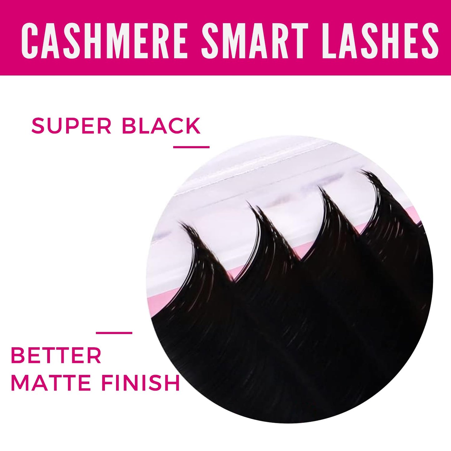 VEYES INC Cashmere Smart Fan Lash Extensions 0.03 0.05 0.07 C/CC/D Curl 8-20mm Mixed & Single Length, Super Matte Black Volume Lashes, Professional Supplies for Lash Techs (0.07 D 12mm)