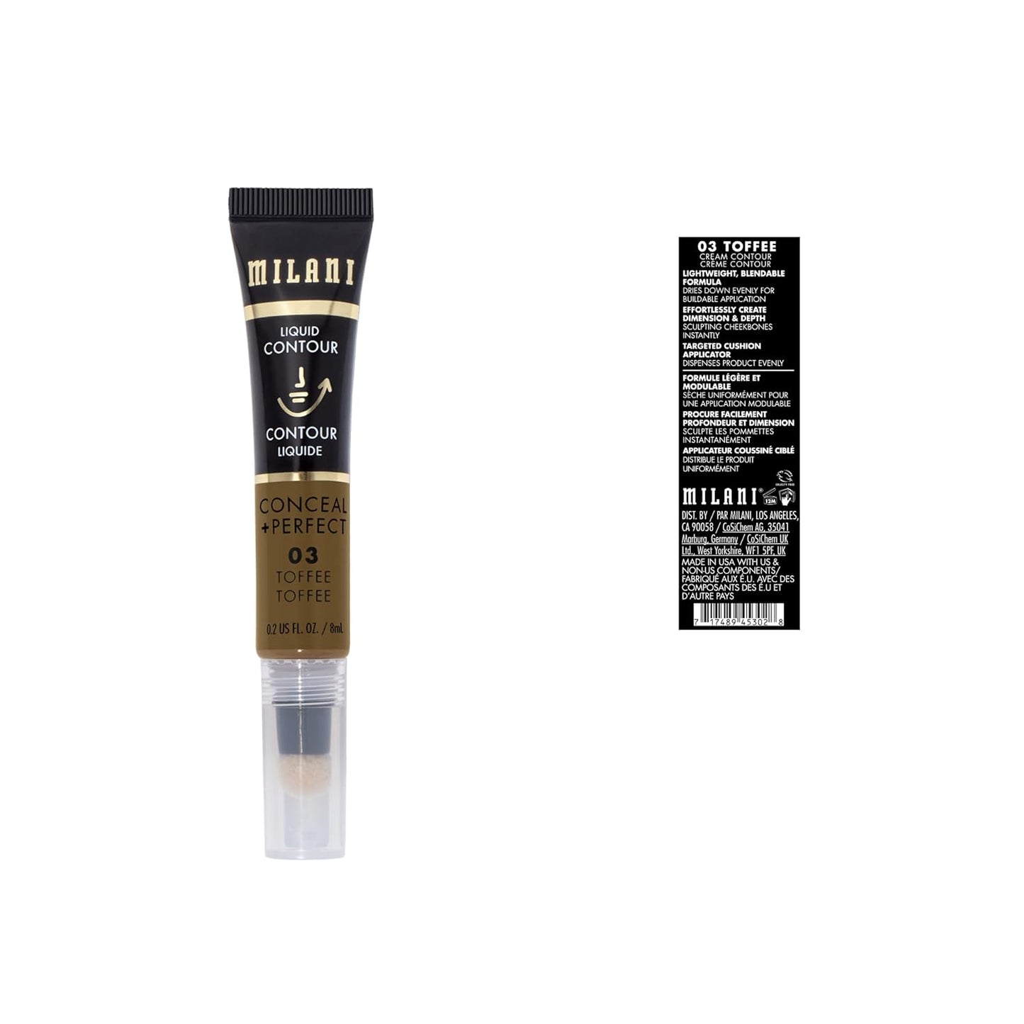 Milani Conceal + Perfect Liquid Contour for Added Definition, Face Lift Collection - Toffee