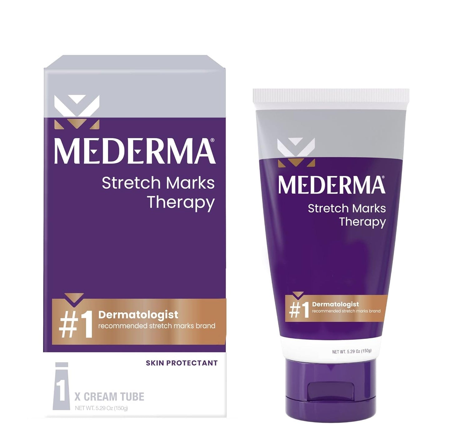 Mederma Stretch Marks Therapy, Helps Prevent and Treat Stretch Marks, Safe to Use When Pregnant & PM Intensive Overnight Scar Cream, Works with Skin's Nighttime Regenerative Activity