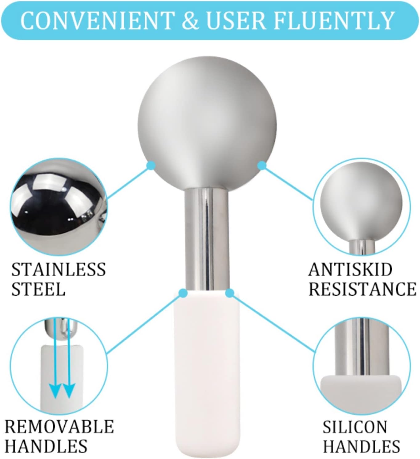 Globes for Facials, Cooling Roller for Face, Cryo Sticks Massager for Face Neck & Eyes, Cold Roller Skin Care for face Puffiness, Dark Circles, Wrinkles, Collagen Production (Gold)