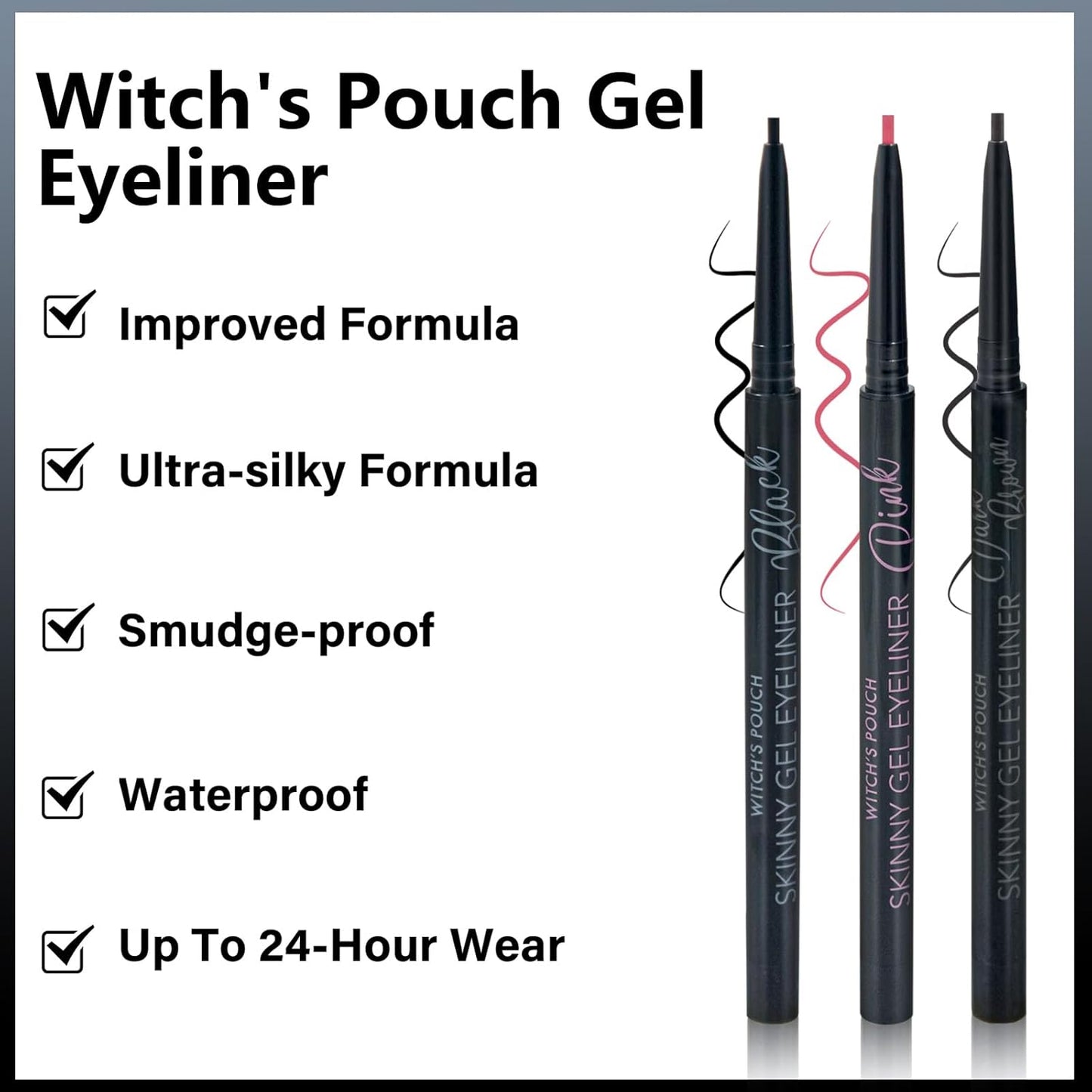 Witch's Pouch Waterproof Smudge Proof Black Eyeliner Pencil