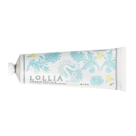 LOLLIA Handcreme, 4 oz Wish Scented Hand Cream for Women, Moisturizing Hand Lotion for Dry Hands, Shea Butter & Cocoa Butter, Quick Absorbing Lotion