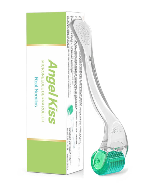 Derma Roller Titanium Real Needle 0.25mm - Angel Kiss 192 Individual Microneedling Roller with Case - Dermal Roller for Face - At Home Facial Skin Roller for Women Men