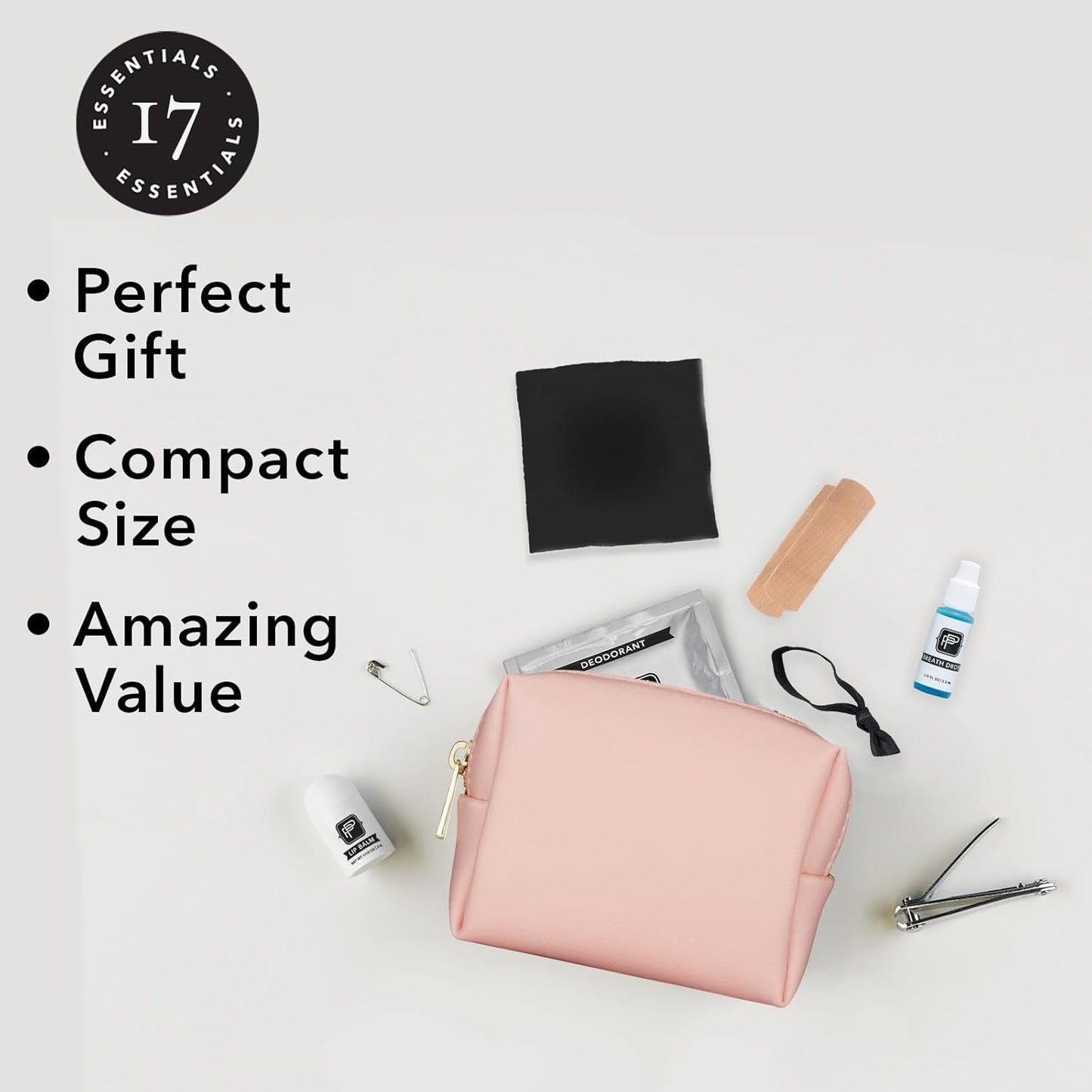 Pinch Provisions Gym Kit, includes 15 Personal Care Essentials for Wellness & Beauty, Perfect for Gifts, Gym Bags, Duffle Bags & Lockers (Blush)