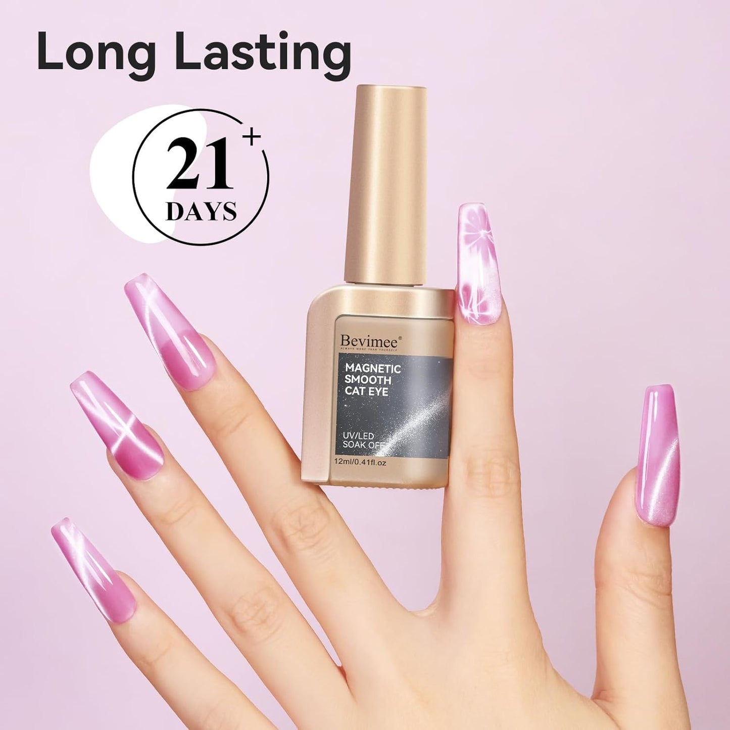 Cat Eye Gel Polish Moonlight 12ML, Magnetic Cateye Shiny Holographic Nail Polish for Nail Art 1PCS