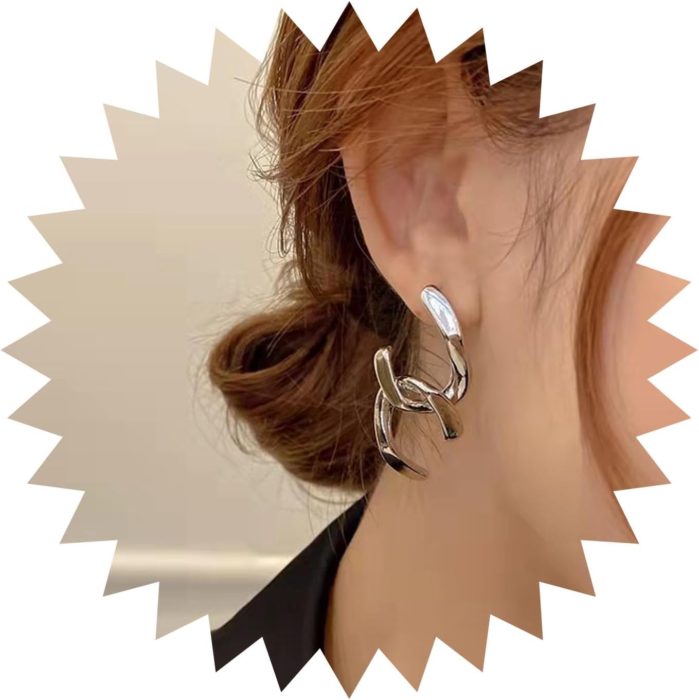 Punk Long Tassel Drop Dangle Earrings Vintage Silver C Shaped Bar Cross Drop Earrings Studs Rock Statement Geometric Cross Earrings Prom Tassel Earrings Jewelry for Women