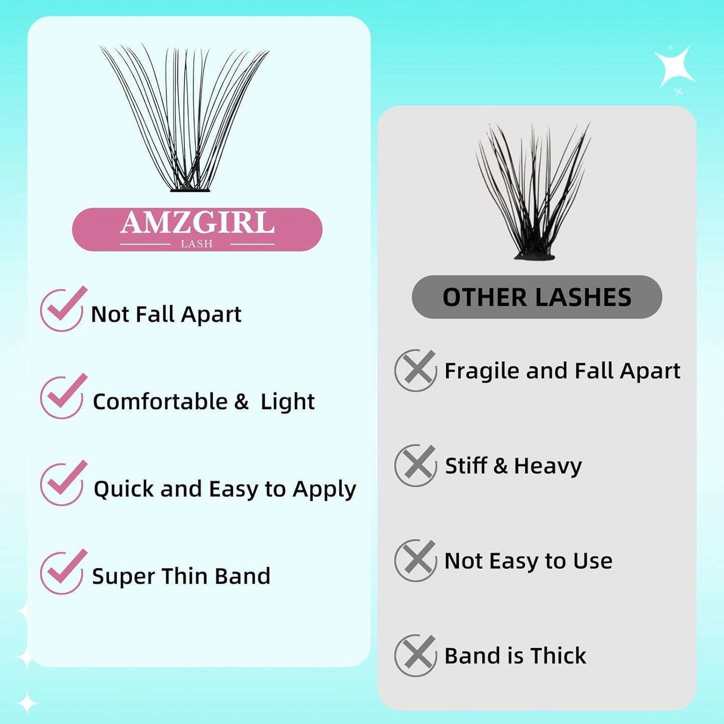 Lash Clusters Wispy 280PCS Eyelash Extension 40D Cluster Lashes Individual Lashes DIY Lash Extension Natural Look Cluster Eyelash Extensions Soft False Eyelashes at Home for Beginners(10mm)