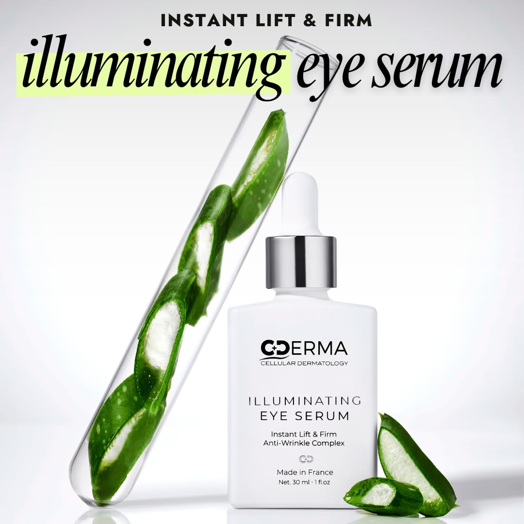 Anti Aging Eye Serum Reduces Wrinkles, Fine Lines, Puffiness & Dark Under Eye Bags. Instant Lift & Firm - Made in France, 1 fl oz