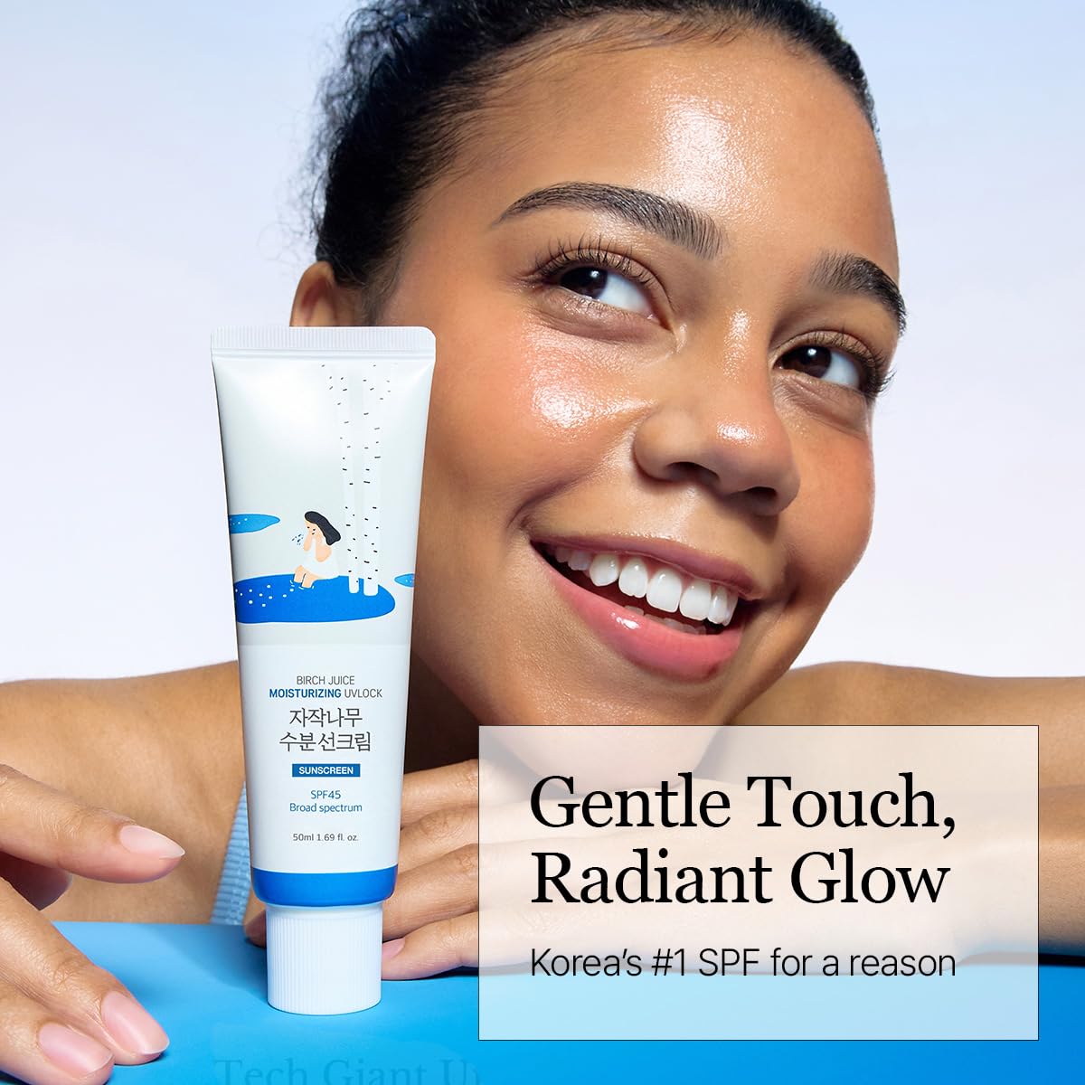 ROUND LAB Birch Juice Moisturizing UV LOCK SPF 45 | NBC No1 SPF, Glow Sunscreen for Daily Skincare, Non-toxic, UV Protection, Lightweight, Oil-Free, Organic, Korean Sunscreen (1.69 Fl Oz)