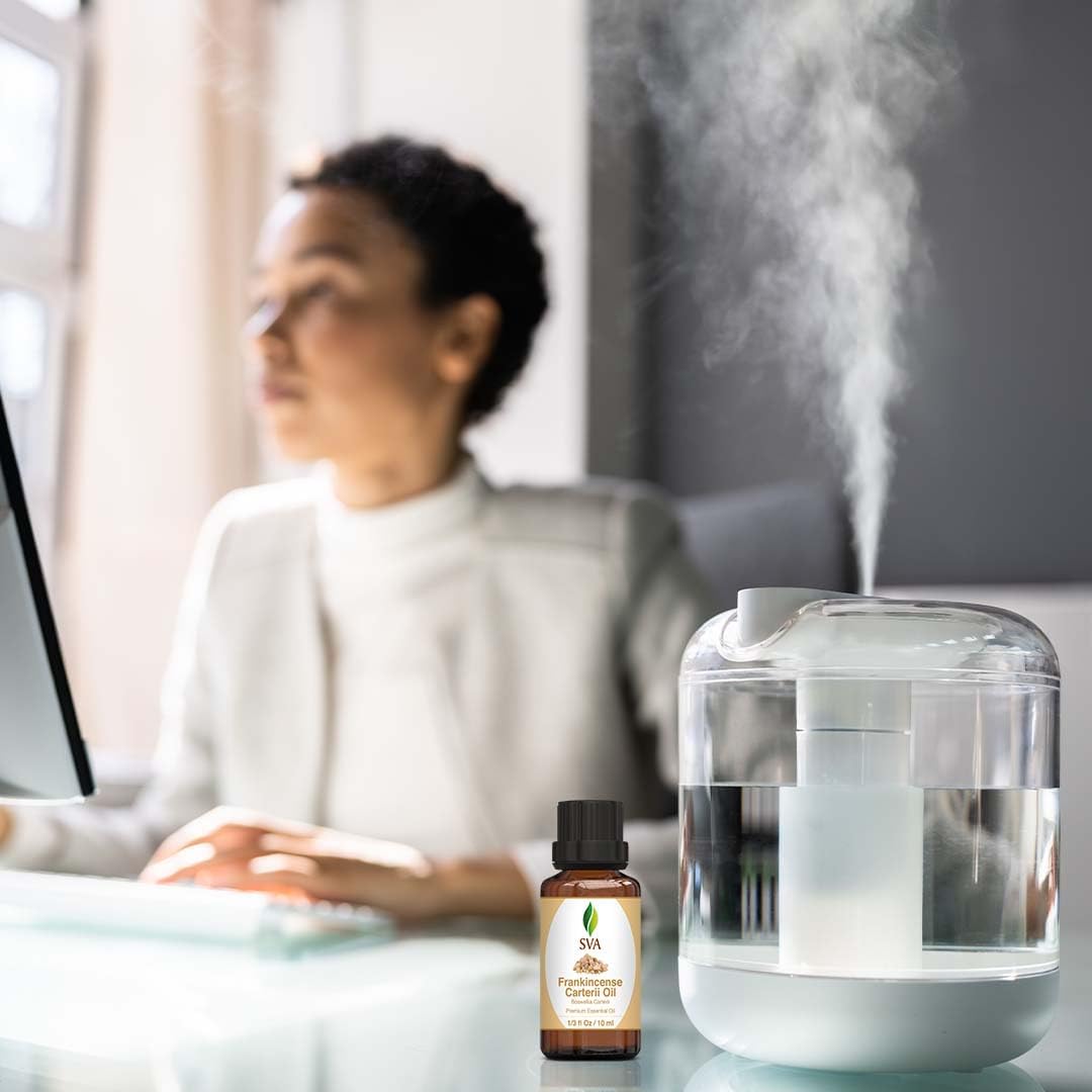 SVA Frankincense Essential Oil – 1/3 Fl Oz – 100% Natural Boswellia Carterii Oil - for Diffuser, Hair Care, Face, Skin Care, Aromatherapy, Scalp and Body Massage, Soap and Candle Making