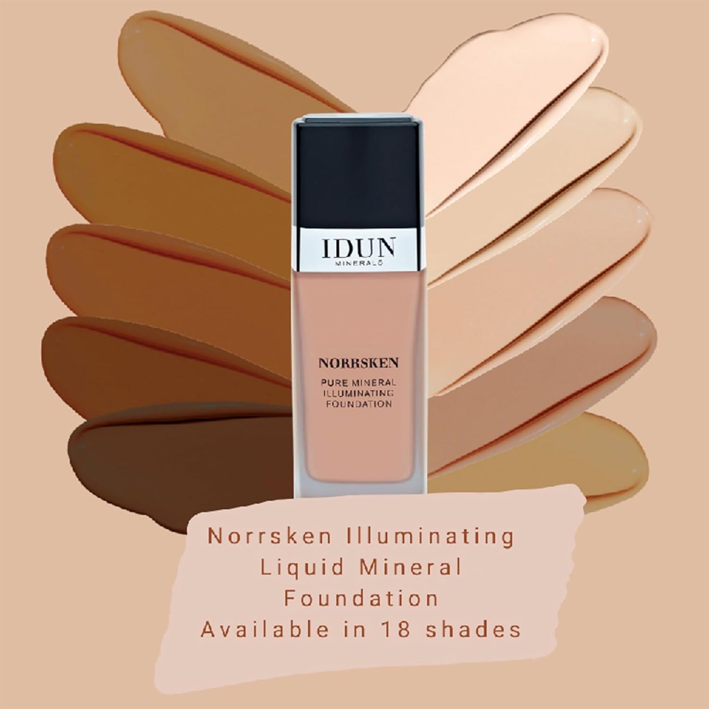 Liquid Norrsken Foundation - Silky Smooth Coverage - Luminous, Dewy Finish for Dry and Dull Skin - Water Resistant and Vegan Makeup - 222 Daga - Cold Light Brown - 1.01 oz