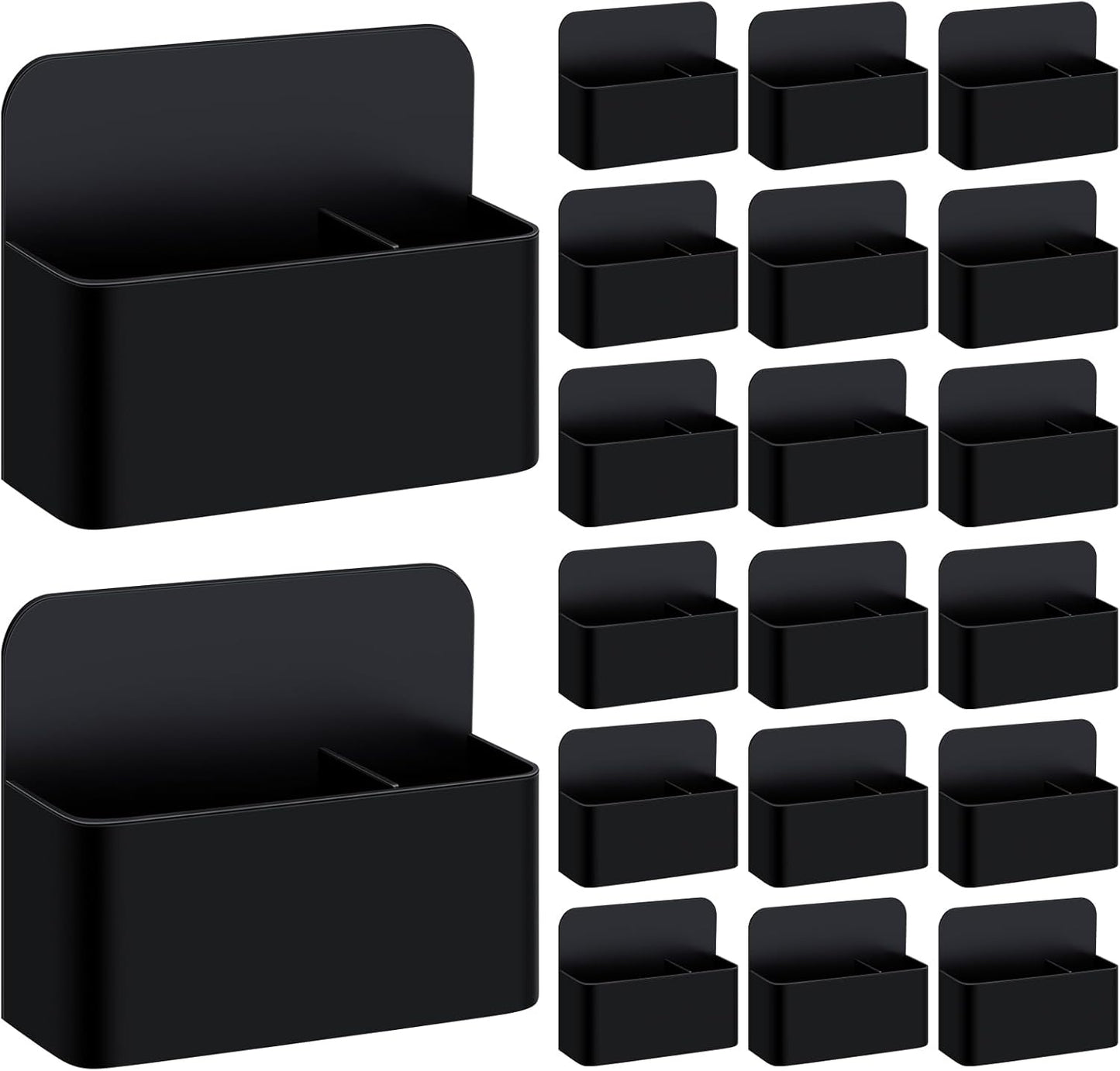 20 Pack Magnetic Dry Erase Marker Holder Bulk Whiteboard Magnetic Marker Holder Pen Pencil Organizer for Classroom Whiteboard Refrigerator Locker Storage (Black)