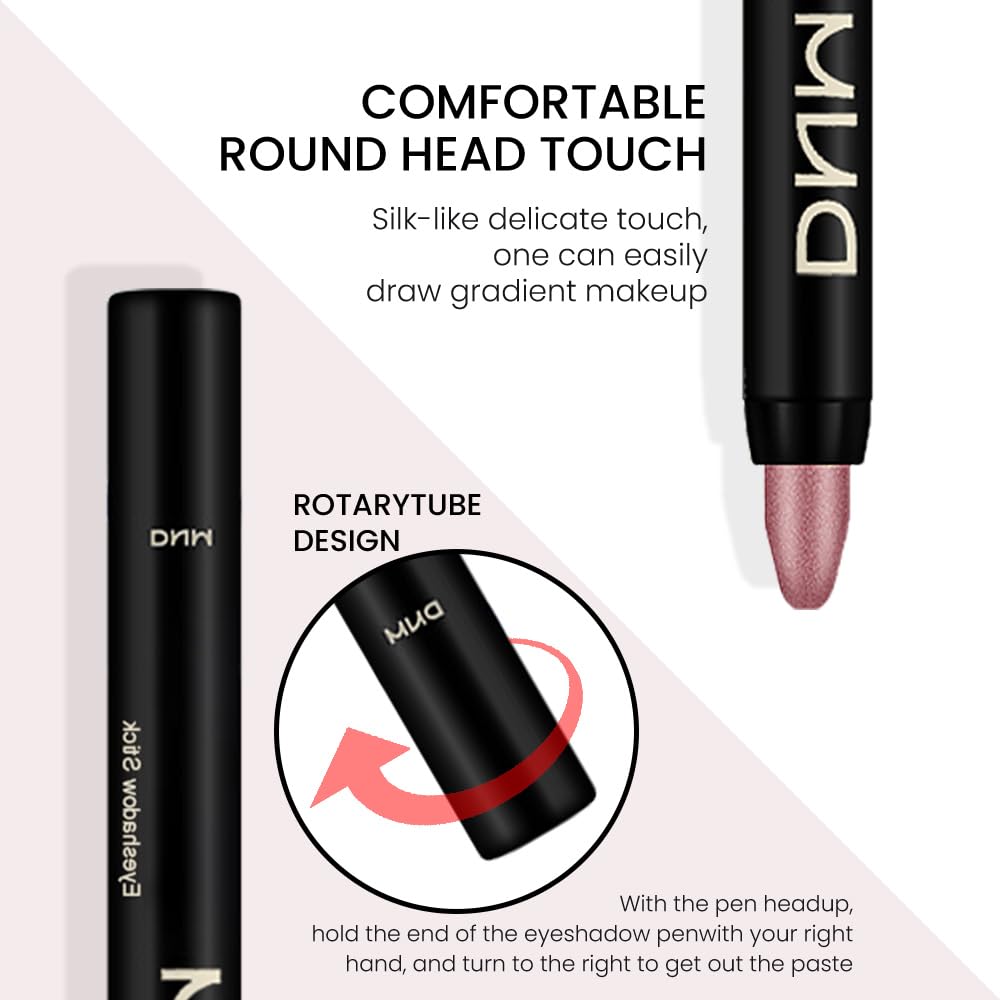 Kaely 8Pcs Cream Eyeshadow Stick Set, Sand Orchid Rose Desert Ginger Caramel Midnight Blue Blue, Matte Shimmer Eyeliner Pencil Eye Shadow Sticks Palette Makeup for Older Women, sombras para ojos 04