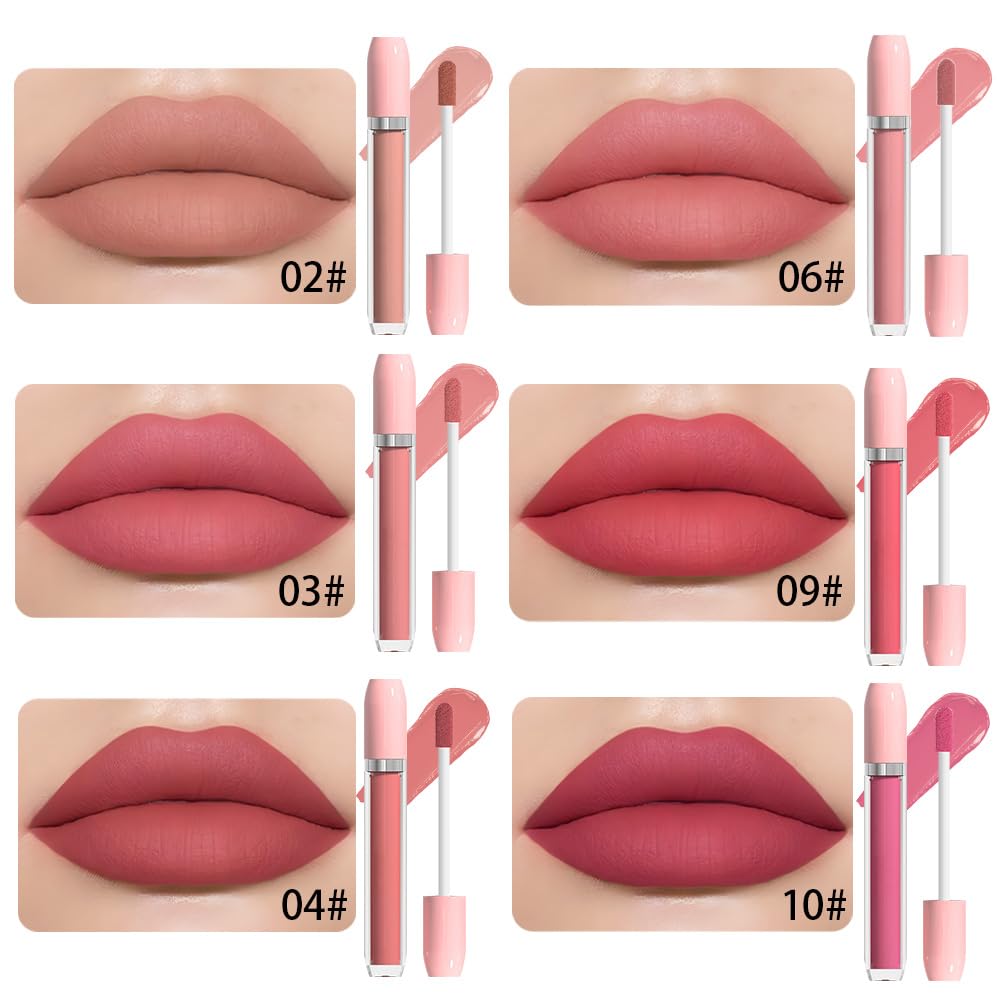 BINGBRUSH Super Matte Longwear No-Budge Stay On Smudge Proof Liquid Lipstick Long Lasting Makeup for Women,Highly Pigmented Color and Instant Shine, Cheeky, Soft Matte Lip Cream Lightweight Lipgloss