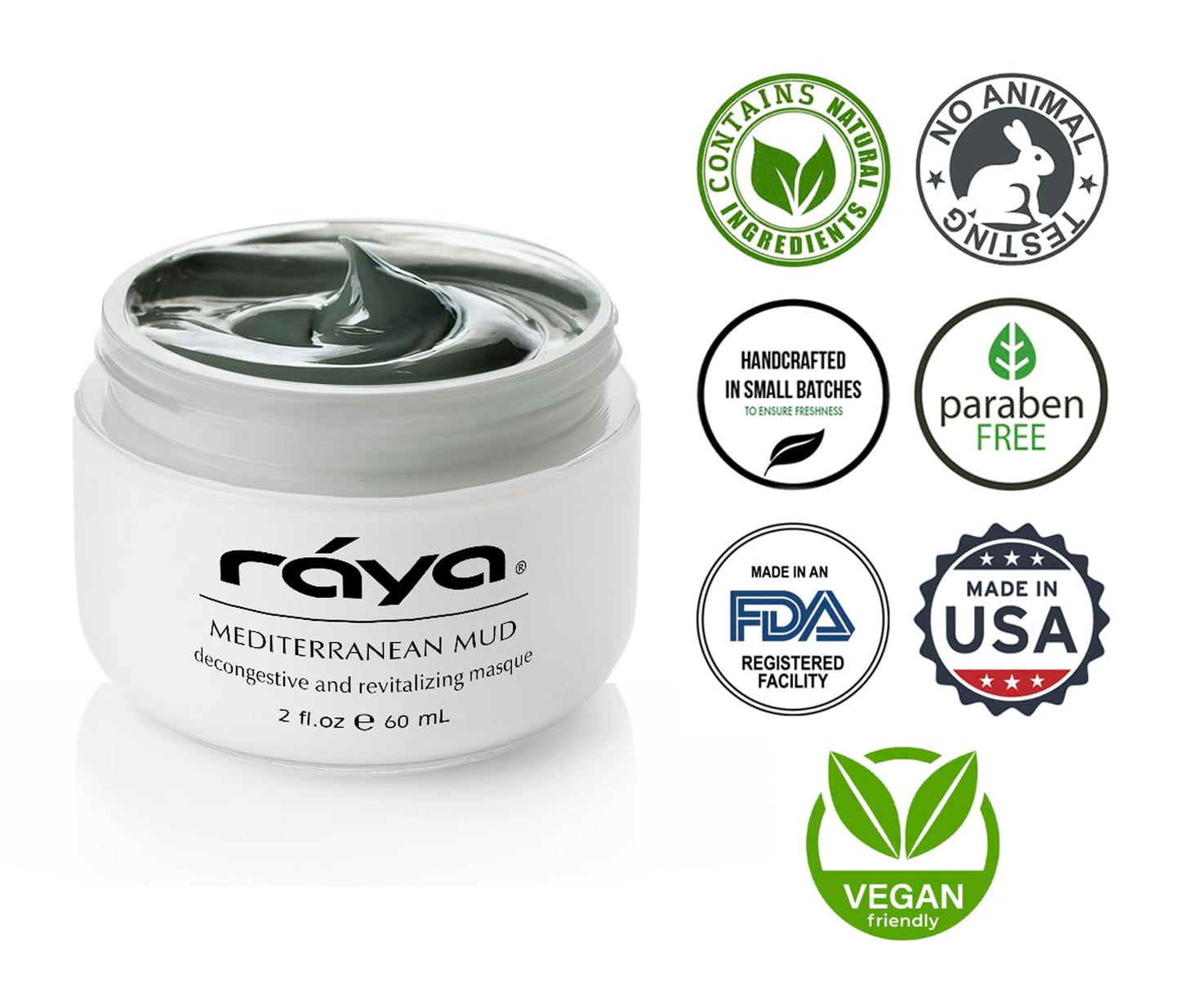 Raya Mediterranean Mud Masque (611) | Revitalizing Facial and Body Treatment Mask for Dull and Congested Skin | Rich in Vitamins and Minerals