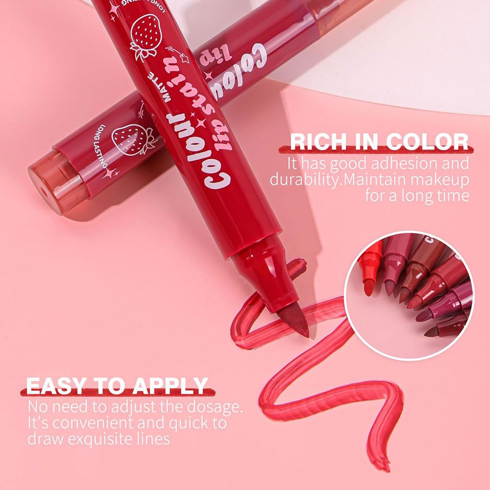 Lip Stain, Waterproof lip tint, Matte Color Look, Longlasting All Day Wear Lip Color, Smudge Proof Natural Finish, Precise Chisel Tip Marker,non sticky lip gloss,kiss proof lip color 05#