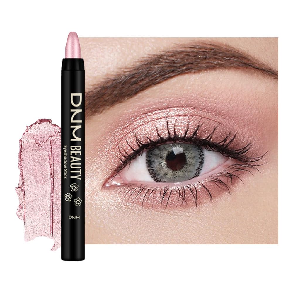Light Pink Shimmer Cream Eye Shadow Stick Makeup for Women, Pink Shimmer Eyeliner Pencil Eyeshadow Brightener Stick for Eyes, Waterproof Eyeshadow Applicator Blendable, sombras para ojos 54#