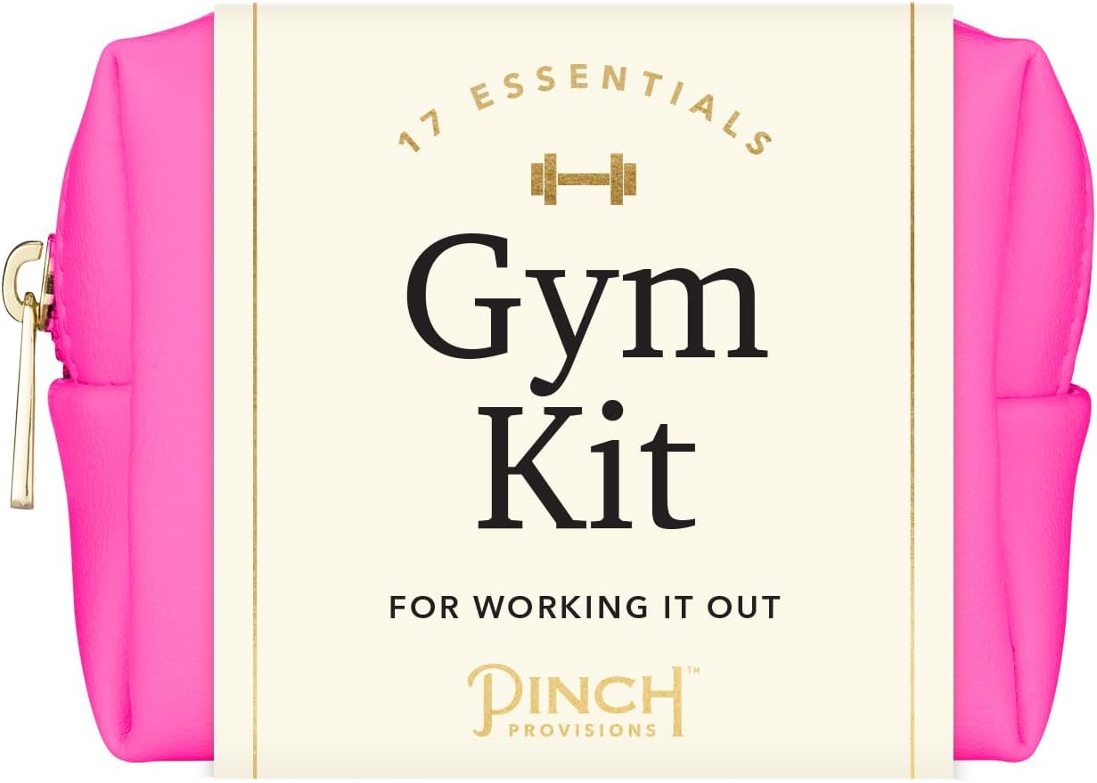 Pinch Provisions Gym Kit, includes 15 Personal Care Essentials for Wellness & Beauty, Perfect for Gifts, Gym Bags, Duffle Bags & Lockers (Hot Pink)