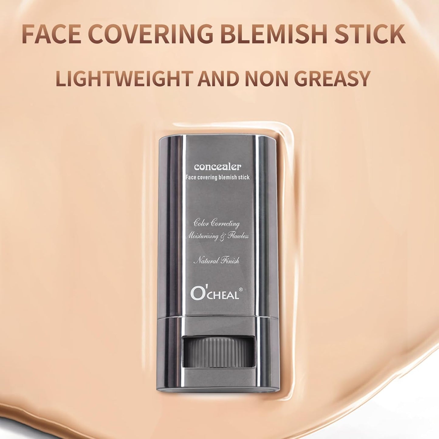 O'CHEAL Face Foundation Contour Stick Long-wear Lightweight Brighten Stick Face Concealer Blemish Contouring Beauty Makeup 02#NATURAL