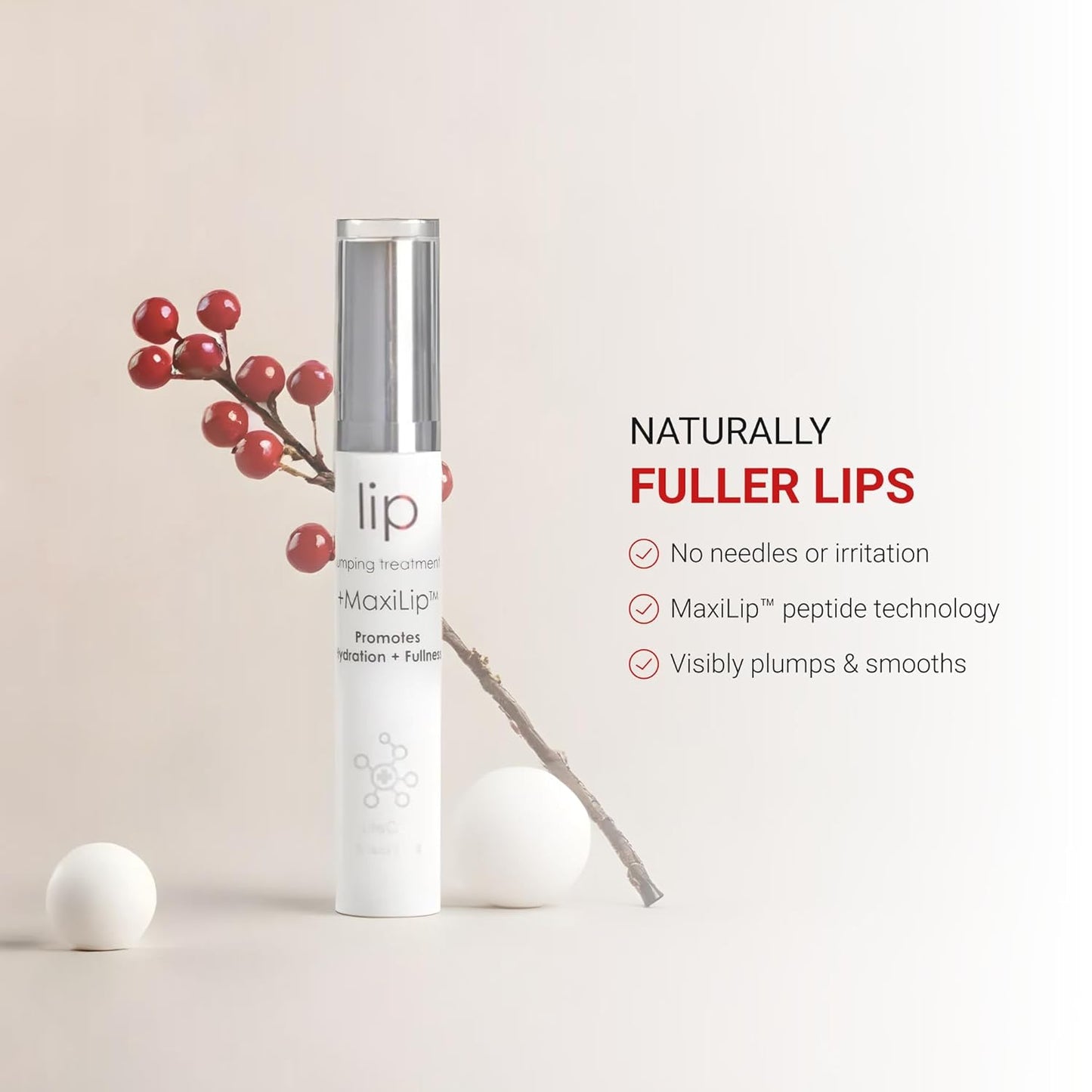 LifeCell Lip Plumping Treatment – Glossy Balm with MaxiLip Peptides for Fuller, Smoother Lips – Hydrating, Non-Irritating, Fragrance-Free Lip Care for All Skin Types