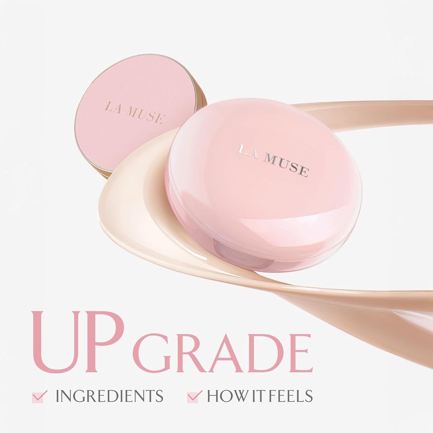 LA MUSE Korean Glow Cushion Foundation with PDRN | Shade No.22 Neutral Beige for Medium Skin | 65% Hyaluronic Acid Hydration | Natural Radiant, Lightweight Coverage | Light to Medium Buildable Finish