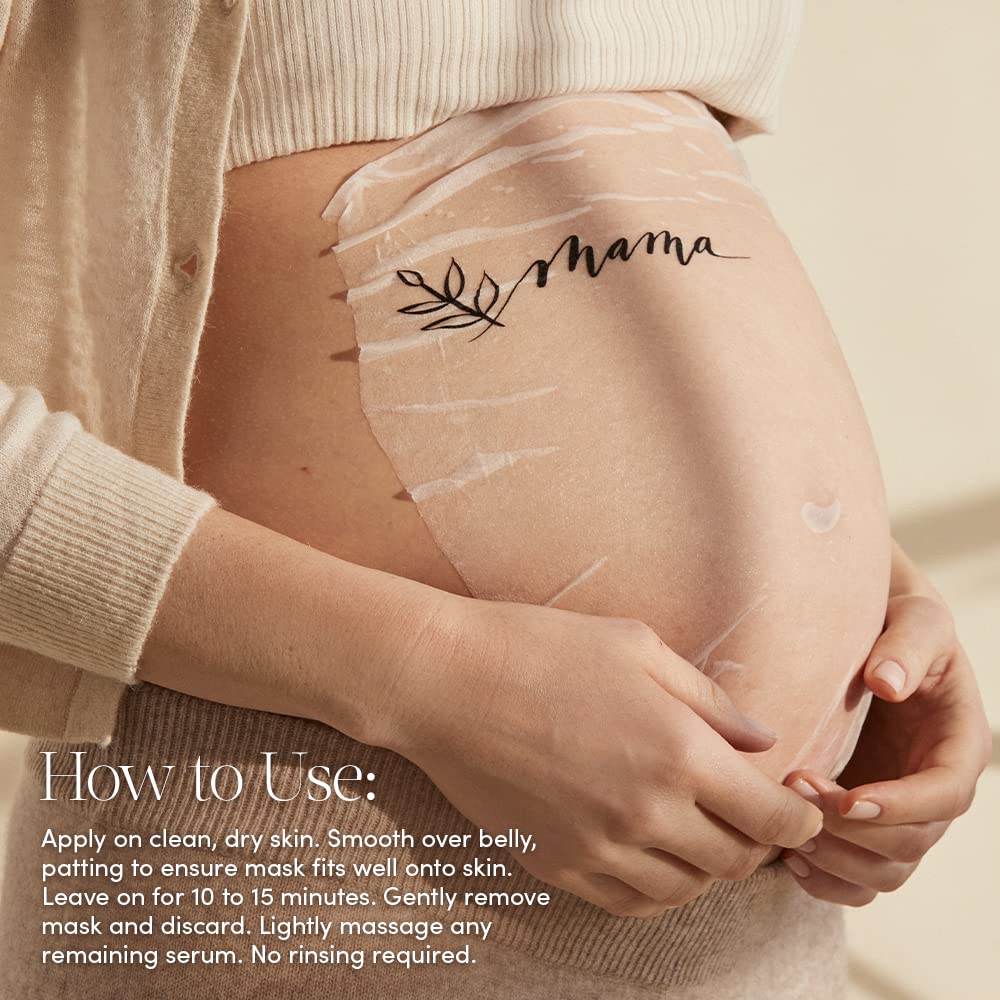 Evereden Soothing Belly Mask - 1 Belly Mask for Pregnant Women 1st & 2nd Trimester - Hydrating, Nourishing, & Soothing Pregnancy Skin Care Belly Masks - Clean & Vegan Pregnancy & Maternity Products