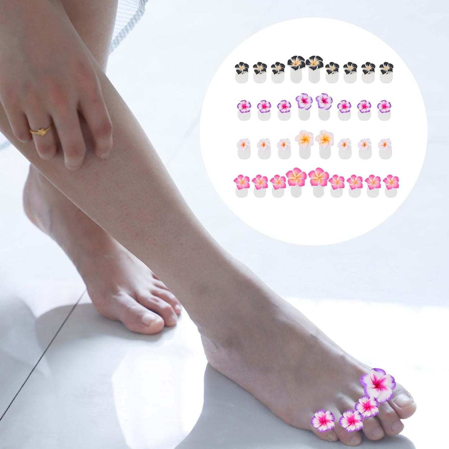 DOITOOL Silicone Toe Separators for Pedicure: 32PCS Flower Toe Separators Toe Nail Separators Toes Dividers Pedicures Nail Art Tools Toe Stretcher Pedicure Spacers for Nail Salon