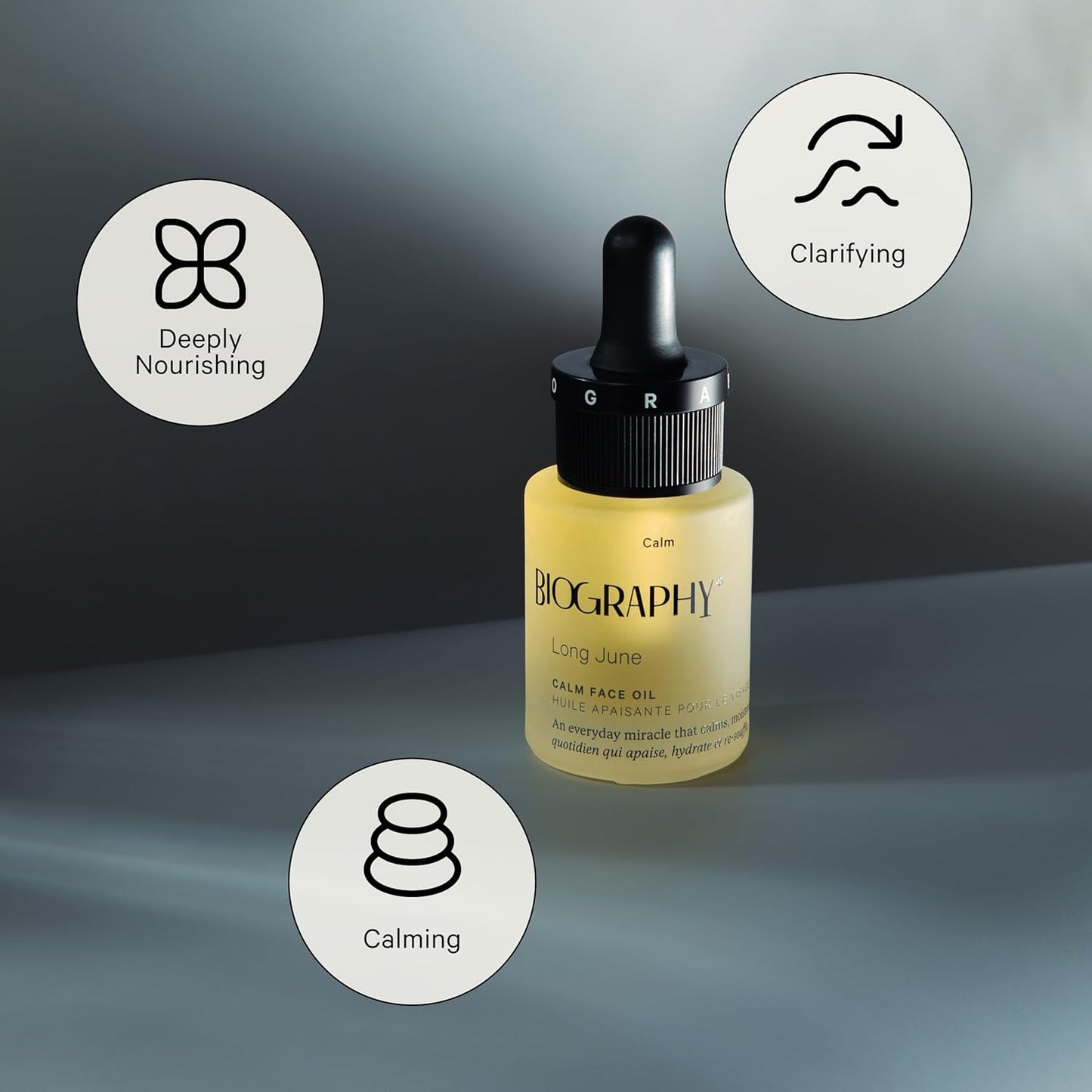 Biography Long June Quieting Face Oil, 13ml- Natural Smoothing & Clarifying Dry Oil. Clarifying, Moisturizing & Hydrating Beauty Facial Oil for Women w/Camellia, Vitamin E & Marula