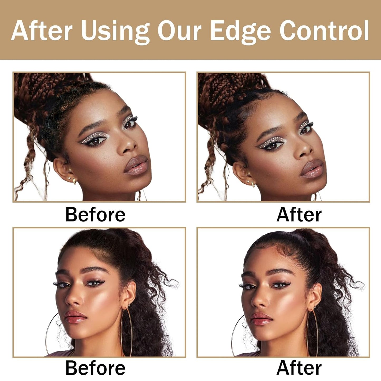 8.8 OZ Edge Control Wax for Women Strong Hold Non-greasy Edge Control Smoother Edge Wax, Edge Wax Styling Gel Edge Control for Black Hair No Flaking, Strong Hold Water-based Edge Stay Gel Coconut