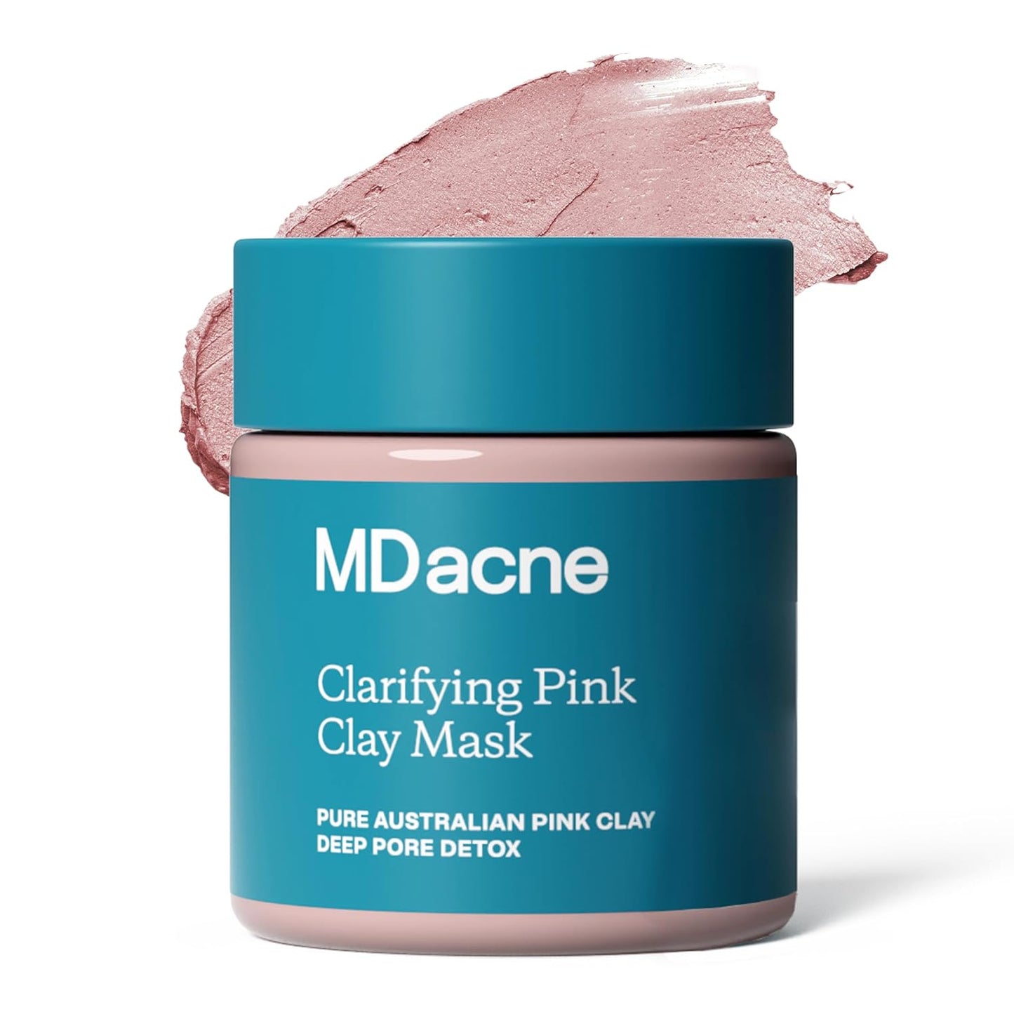 MDacne Clarifying Clay Face Mask - Deep Pore Detox with Australian Pink Clay - Detoxifying, Exfoliating & Brightening - Reduce Skin Redness & Irritation for Sensitive Acne-Prone Skin (1 Pack)