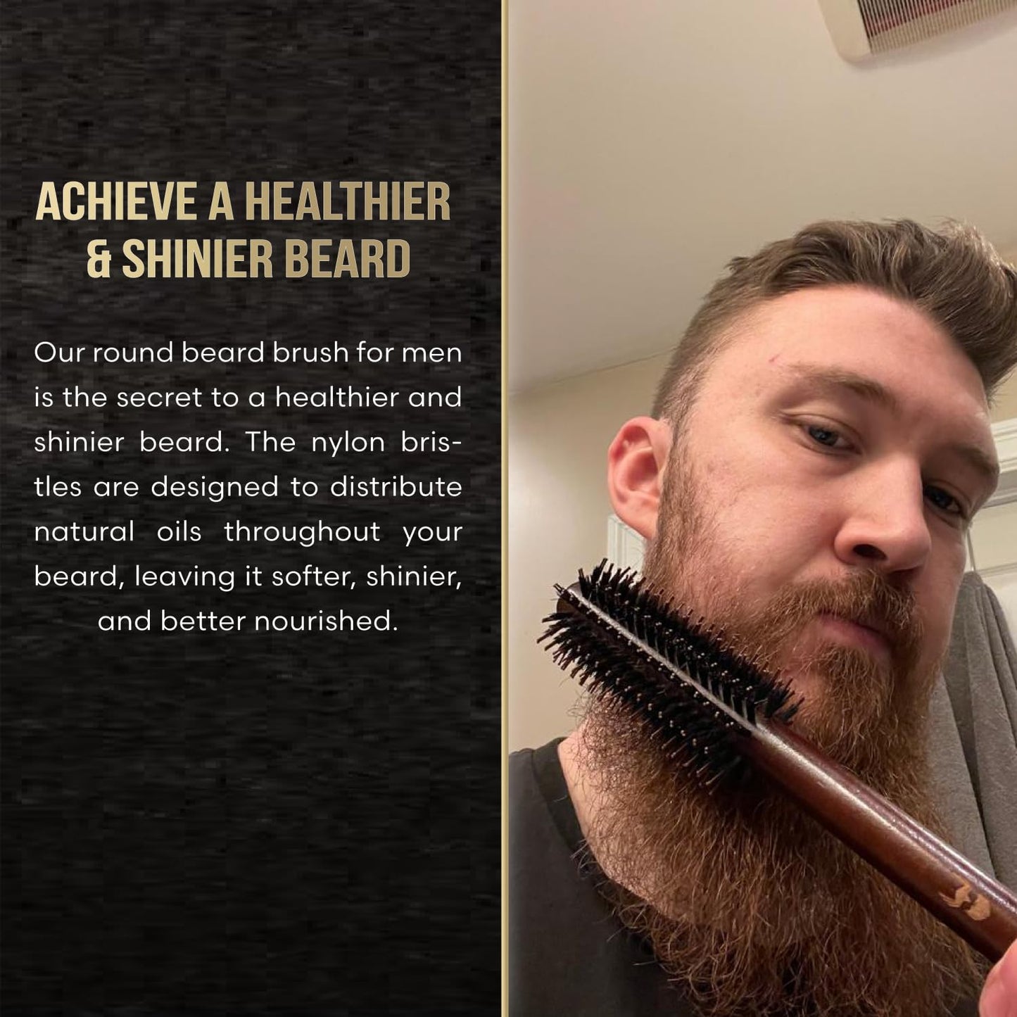 The Beard Struggle Viking Roller Brush - Heat-Resistant Round Hair Brush for Styling Hair or Beard - Reduce Frizz & Tangles - Beard Brush for Men