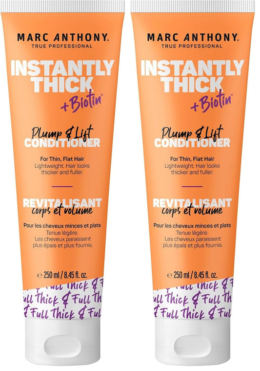 Marc Anthony Instantly Thick Biotin Conditioner, 8.45 oz - Volumizing & Moisturizing Hair Product for Thin, Flat or Dry Hair - Paraben-free, Sulfate-free, Phthalate-free (Pack of 2)