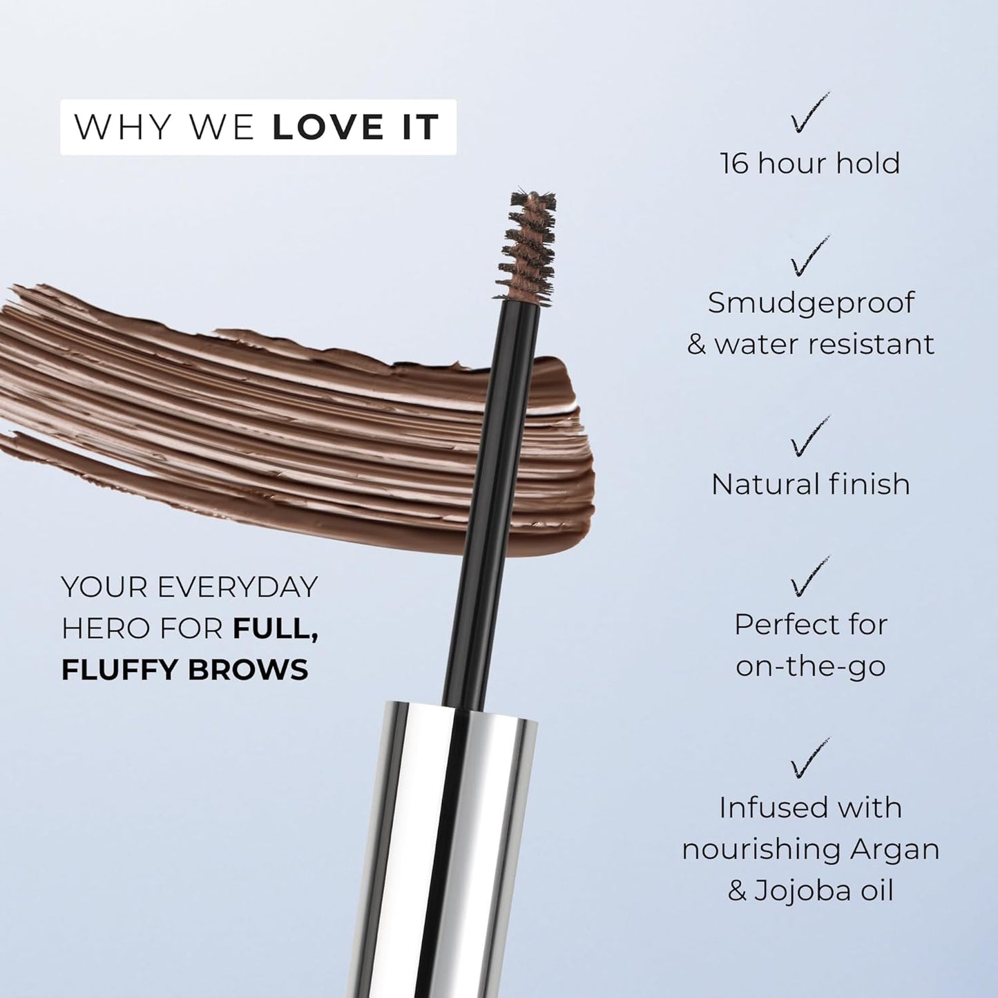 Wunderbrow Fluffy Brow Wax, 16 hour hold, Smudgeproof and Water resistant, Shade: Clear