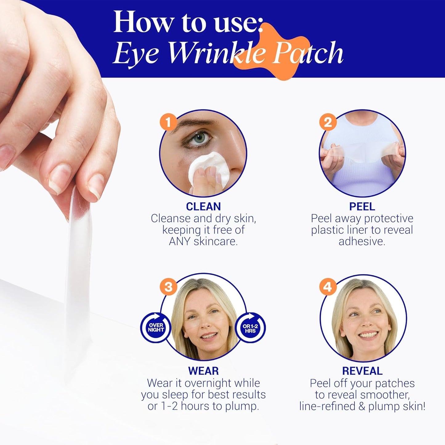 Wrinkles Schminkles Under Eye Wrinkle Patches | Smooth Eye Wrinkles, Crows Feet & Dark Circles Overnight | 1 Pair Reusable Medical Grade Silicone Patches