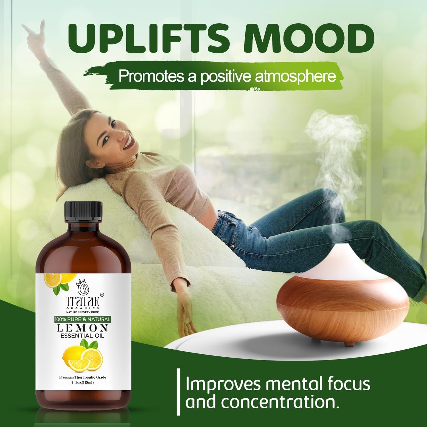 Lemon Essential Oil, 100% Pure & Natural with Glass Droppers | Undiluted Essential Oils for Aromatherapy, Diffusers, Humidifiers, Oil for Skin DIYs | 4 fl oz (Pack of 2)