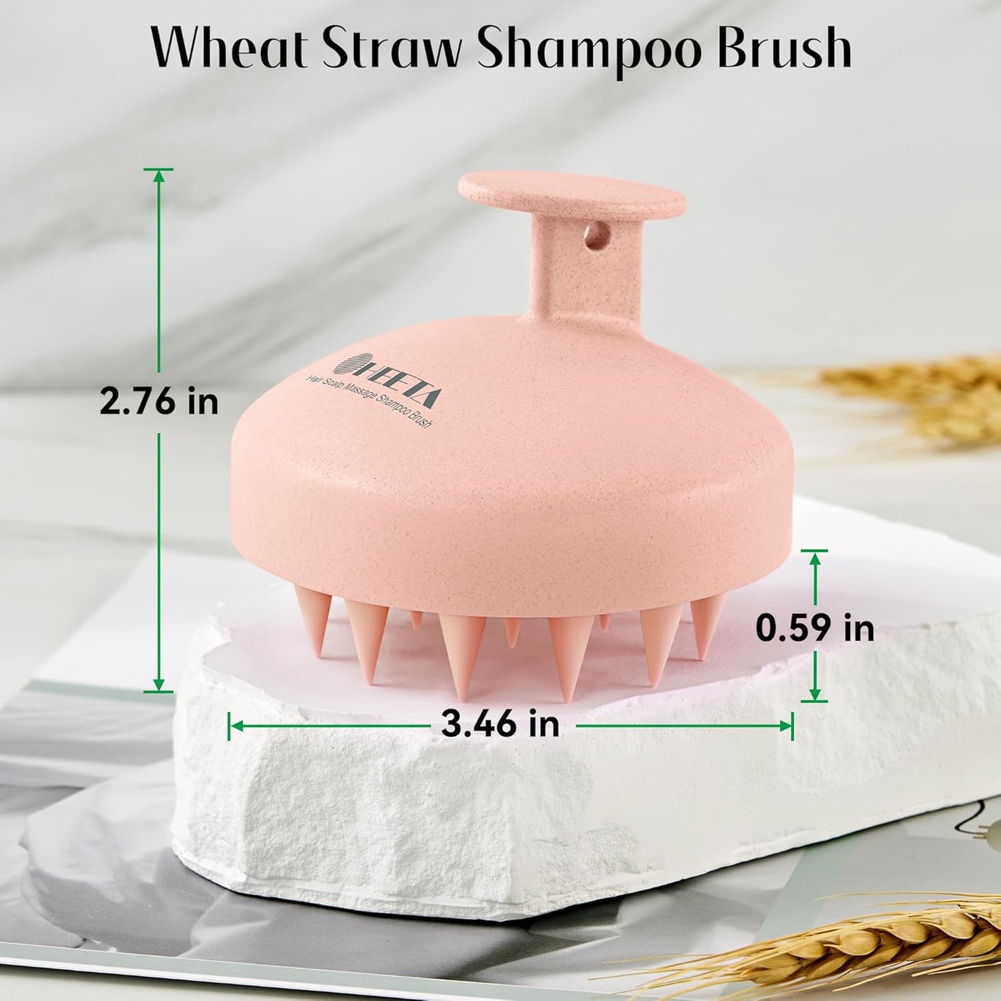 HEETA Scalp Scrubber Shampoo Brush, Scalp Massager Tool for Hair Growth, Soft Silicone Bristles for Dandruff Removal Wet Dry Use Women Men Kids Pet, Fit All Hair Types Care, Pink