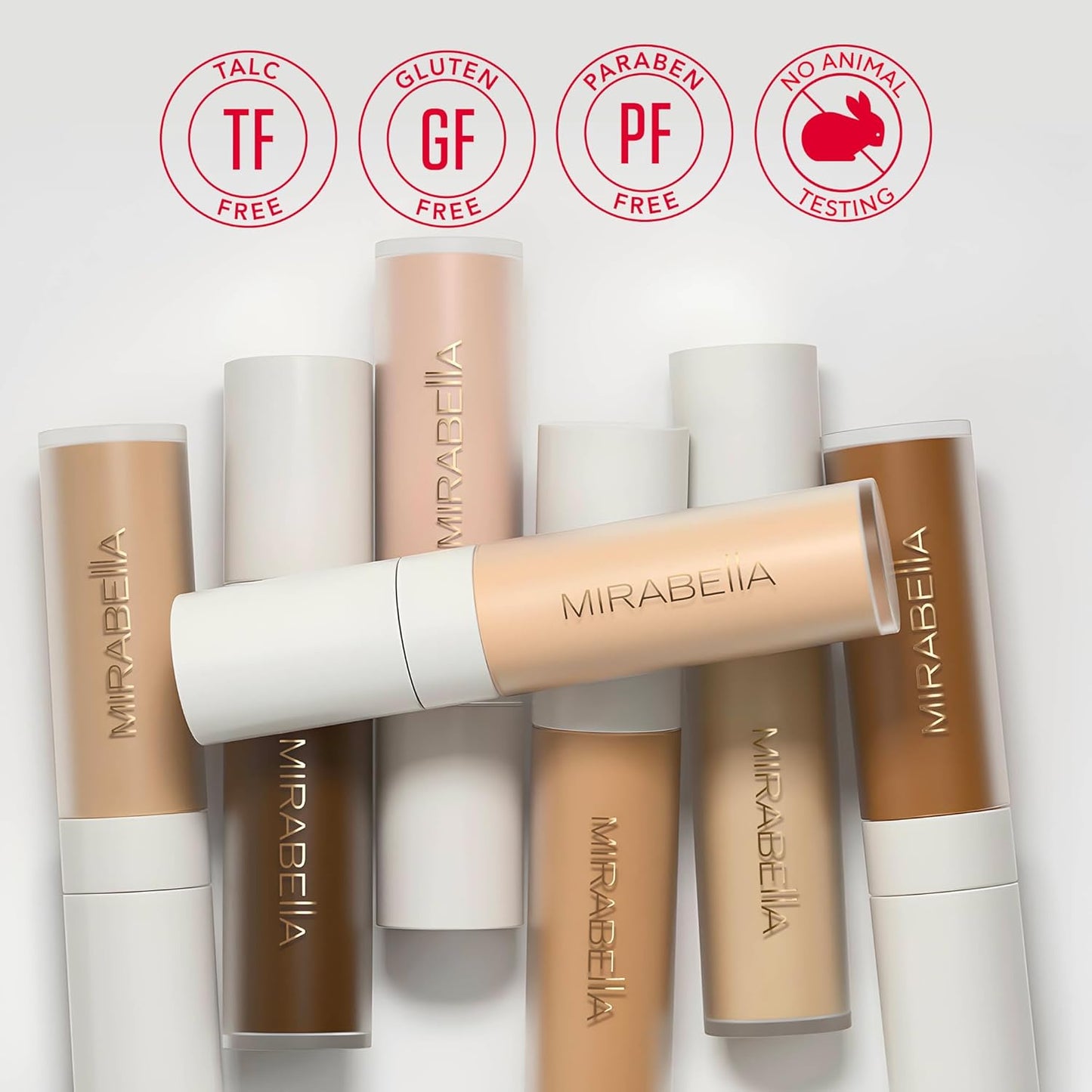 Mirabella Invincible For All Perfecting Under Eye Concealer Full Coverage - Hydrating Makeup Concealer for Dark Circles, Fine Lines & Wrinkles w/Hyaluronic Acid - Light L100