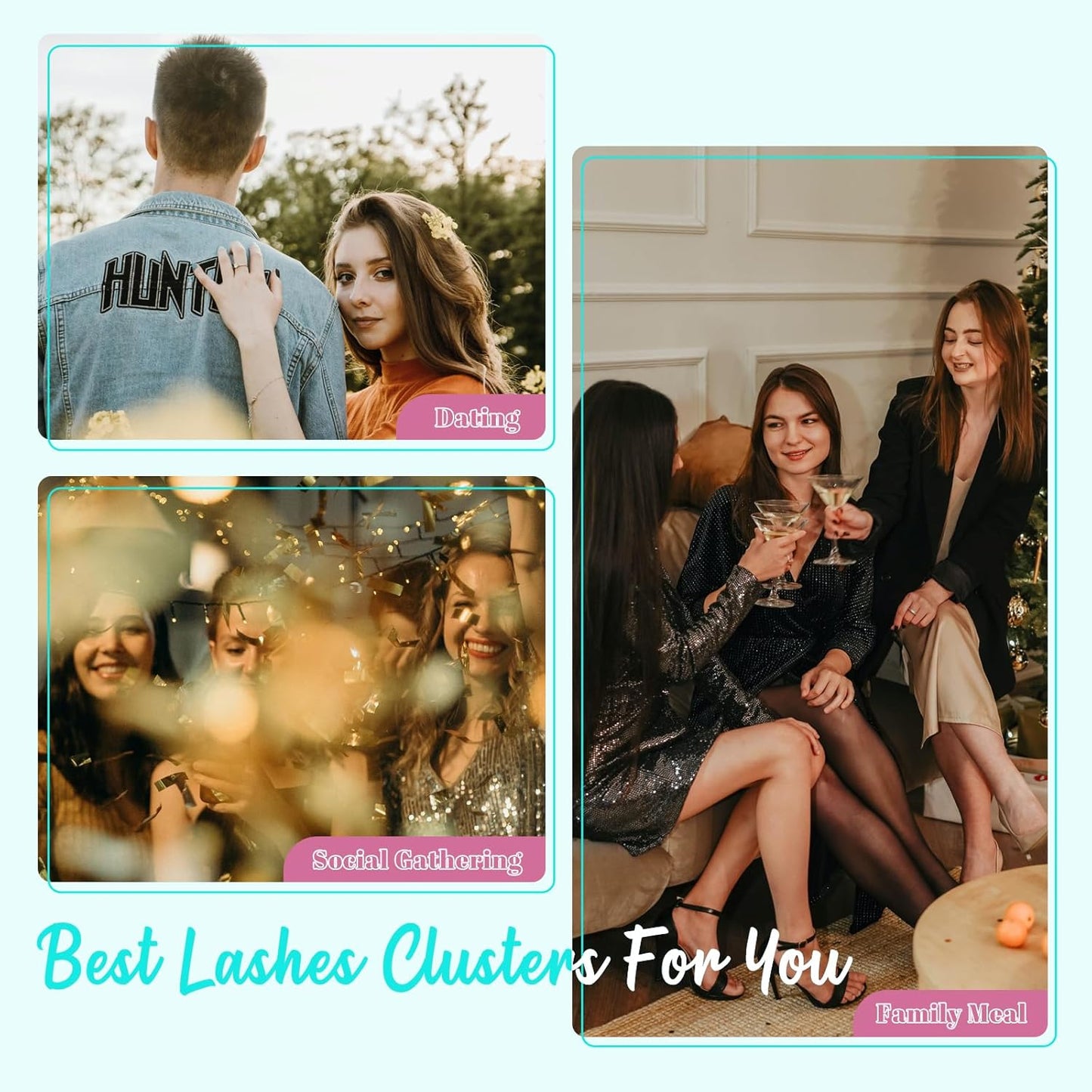 Lash Extension Kit 200PCS Lash Clusters Mix Eyelash Extension Kit with Waterproof Lash Bond and Remover,Individual Lashes with Lash Tweezers for Beginners at Home(80D,D-Mix9-16mm)