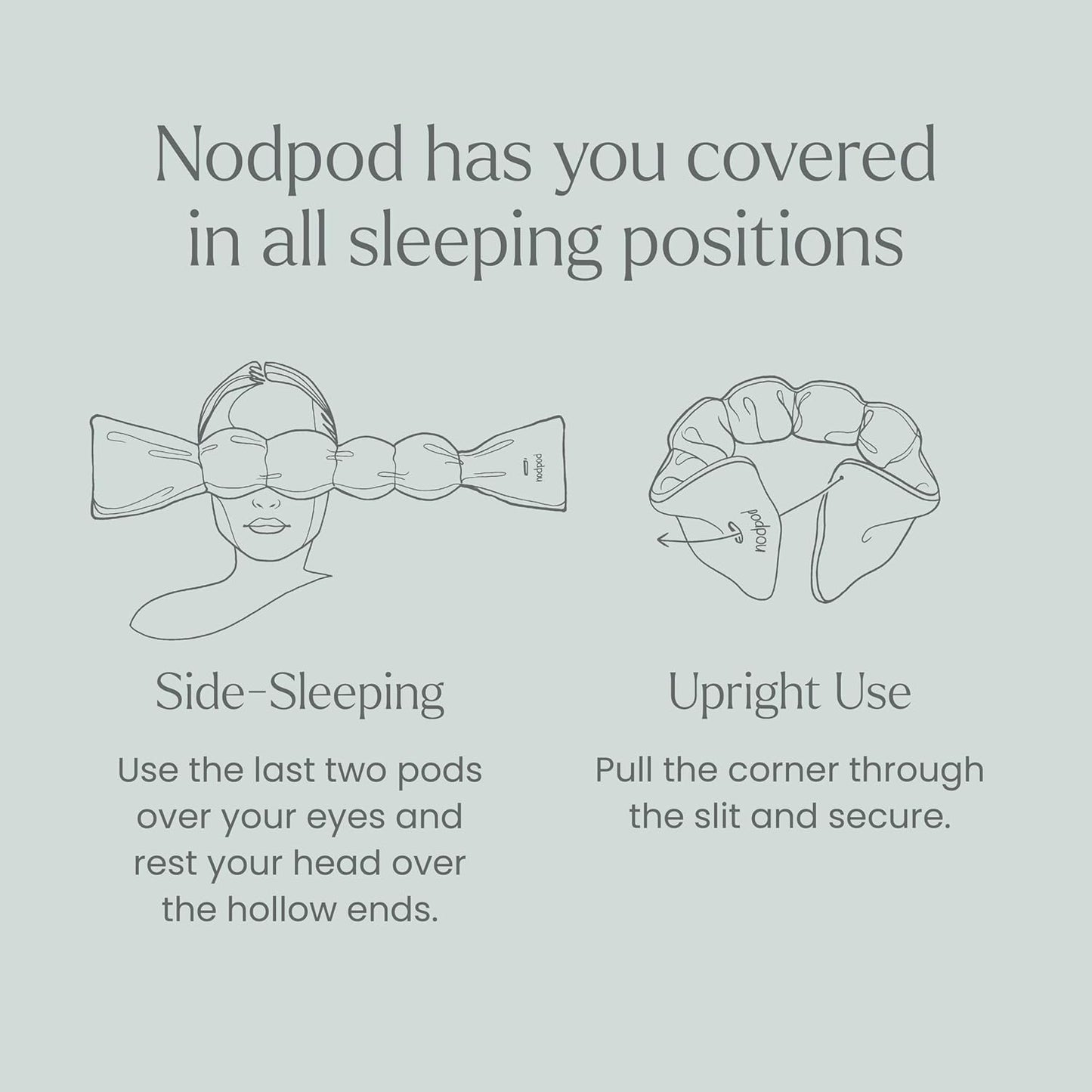 Nodpod Gentle Pressure Sleep Mask | Patented Light Blocking Design for Sleeping, Traveling & Relaxation - Sage