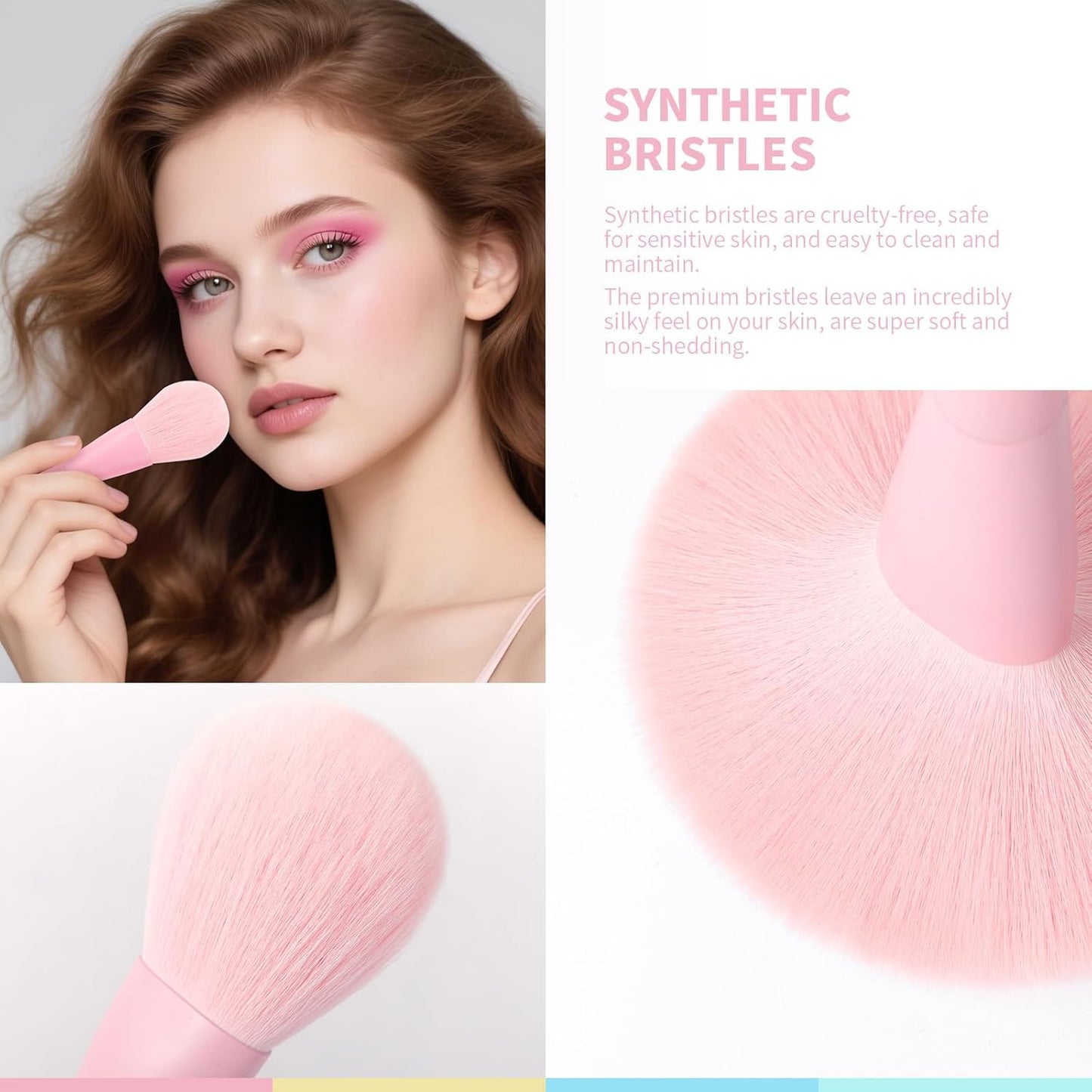 Docolor Makeup Brushes 17 Pcs Colourful Makeup Brush Set Premium Synthetic Kabuki Foundation Blending Face Powder Blush Concealers Eyeshadow Rainbow Makeup Brush Travel Friendly Valentine's Day Gift