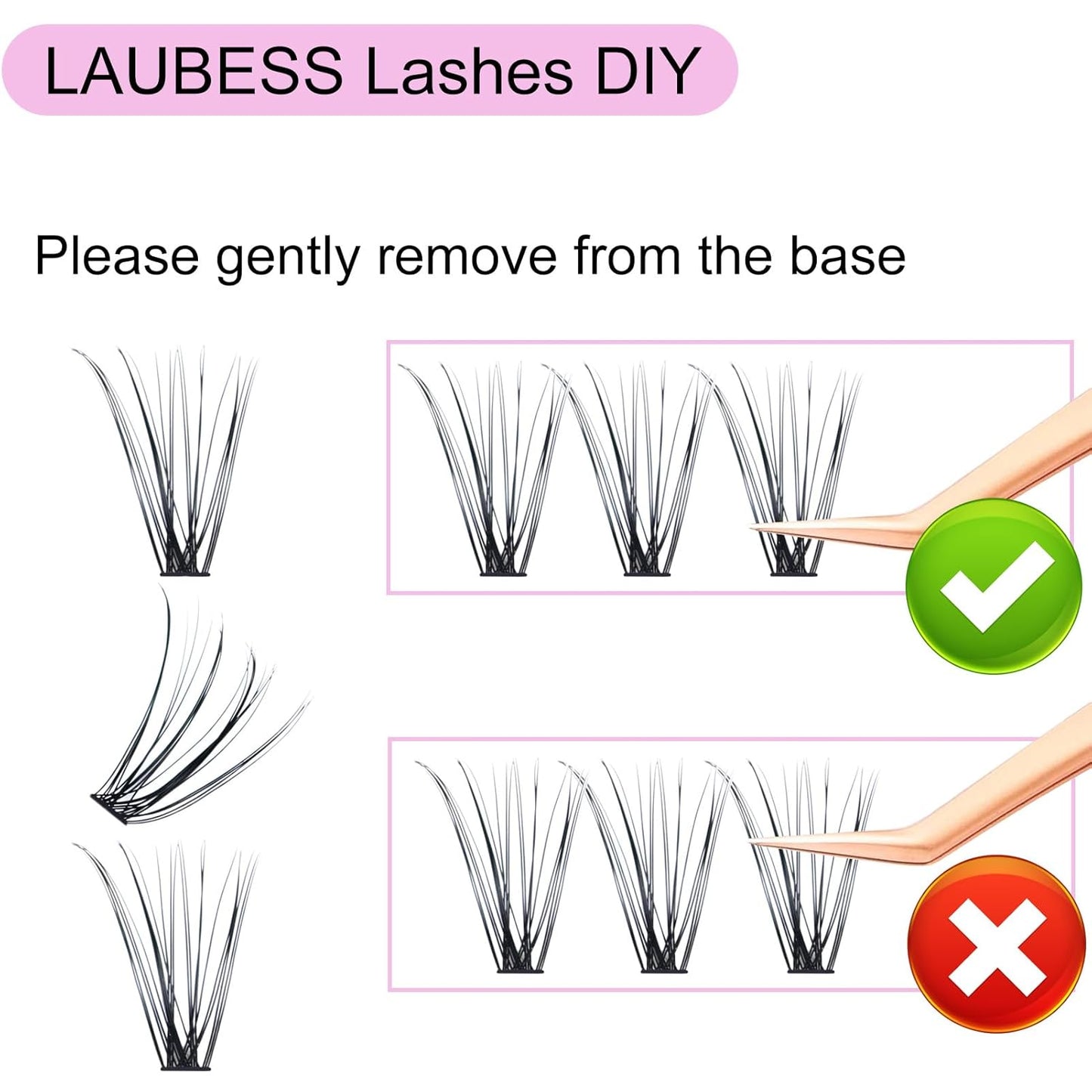 Eyelash Clusters LAUBESS Lash Clusters Individual Lashes Cluster Eyelash Extensions DIY at Home Waterproof Cluster Lashes (20D-0.07D-17)