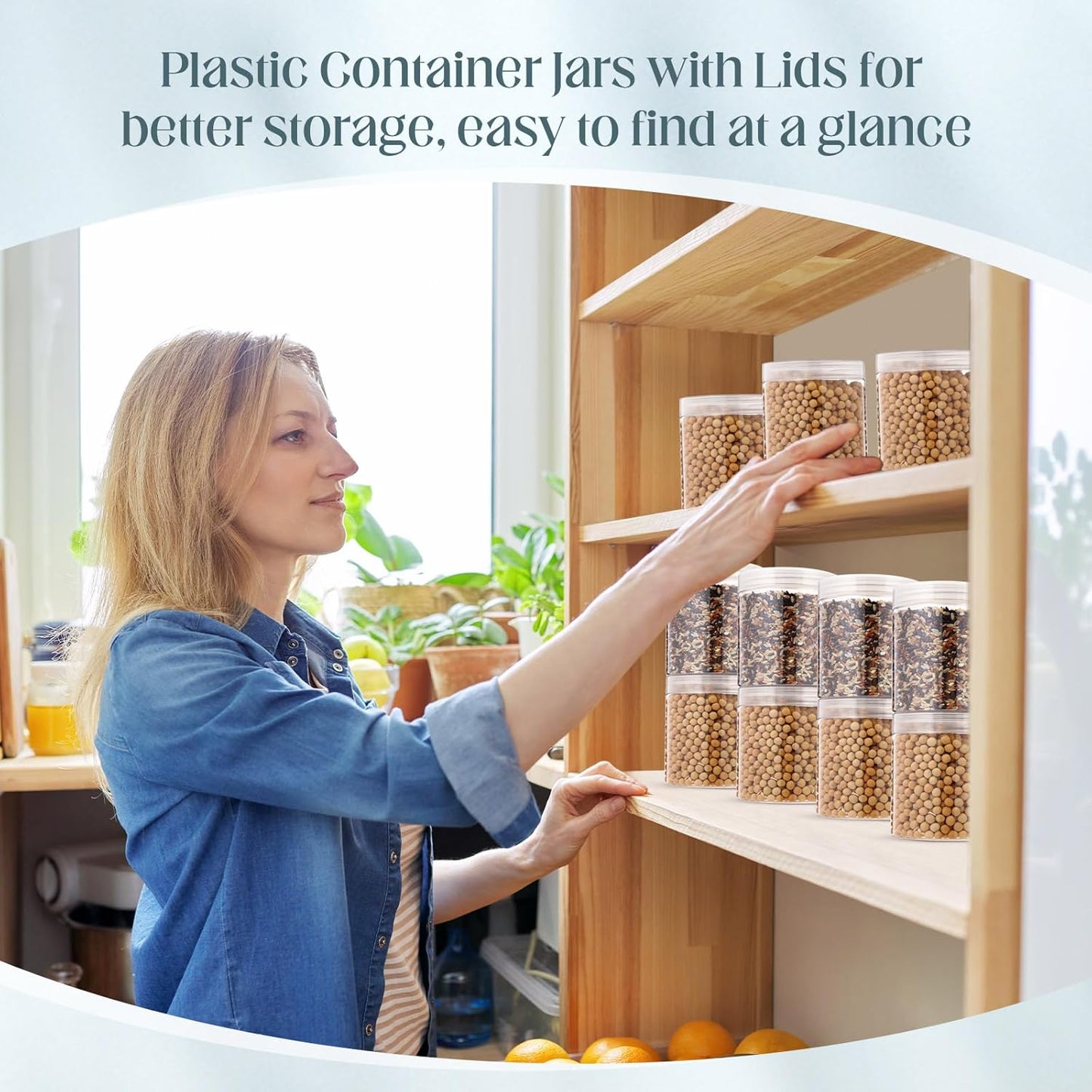 SATINIOR 24 Pieces Empty Clear Plastic Jars with Lids Round Storage Containers Wide Mouth for Beauty Product Cosmetic Cream Lotion Liquid Butter Craft and Food (Clear Lid,16 oz)