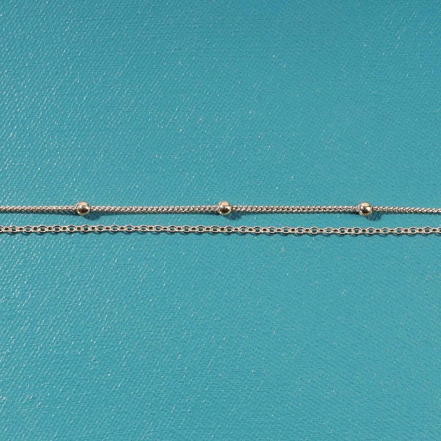 Boho Layered Satellite Choker Necklace Gold Ball Chain Necklace Short Collar Necklace Vintage Double Layer Necklace Jewelry for Women and Girls Gifts