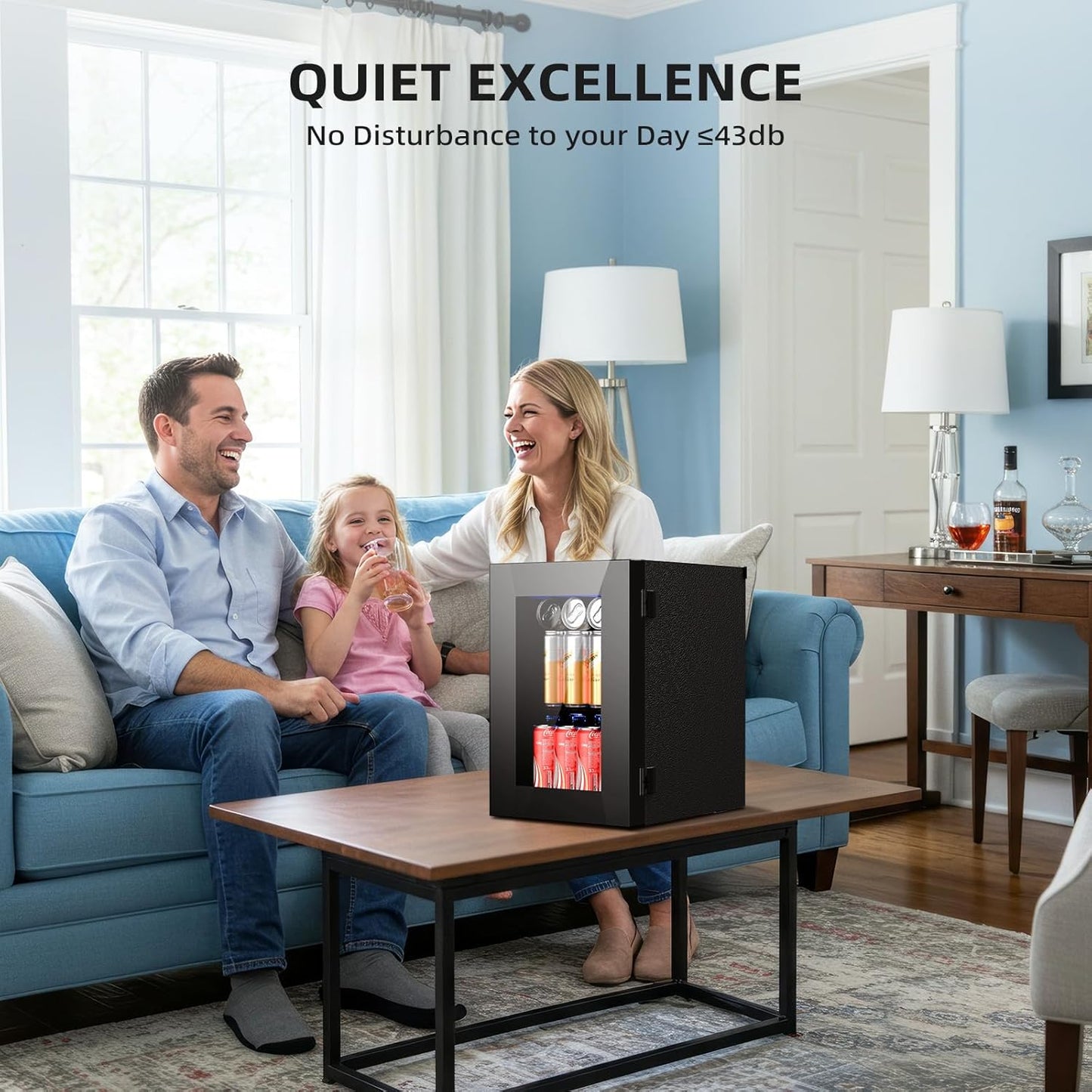 Antarctic Star 18L Beverage Refrigerator Cooler 24Can, Mini Fridge with Quiet Compressor, LED Light,Freestanding Small Fridge with Electronic Temperature Control for Home and Bar(40-61 ℉)