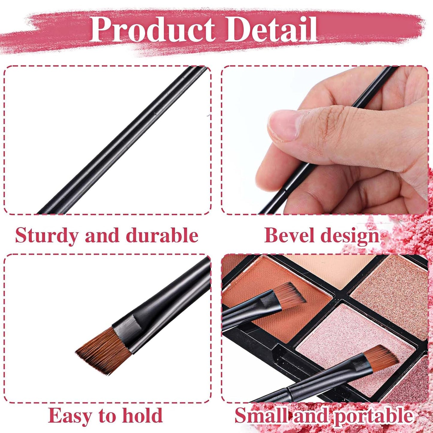 cobee 200 Pcs Disposable Angled Eyebrow Brushes Bulk, Soft Nylon Bristles Eyeliner Makeup Brushes Eyeshadow Applicator