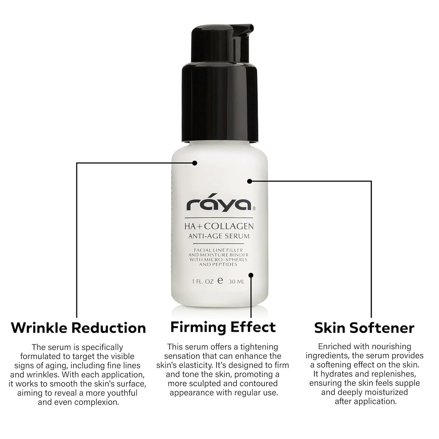 RAYA HA + Collagen Serum (502) | Premium Anti-Aging Serum for Face | Intensive Face Moisturize | Helps Reduce Age Lines and Wrinkles | Firms and Softens Skin for All Ages