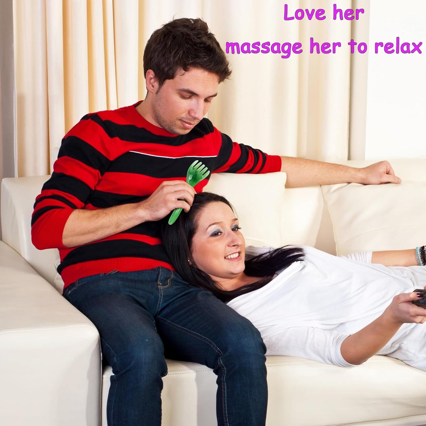 Scalp Massage Tools, 2-Pieces Head Scratcher Massager Whisk, Gift for Mother, Sister,Kids and Lover, Portable Resin SPA Tools with a Black Zippered Bag