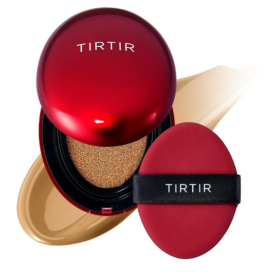 TIRTIR Mask Fit Red Cushion Foundation | Full coverage, Weightless, Skin fit, Satin Glow Finish, Korean Makeup BB Foundation, beauty, Tattoo cover up, Buildable (#33W Ginger / 0.63 Fl Oz)